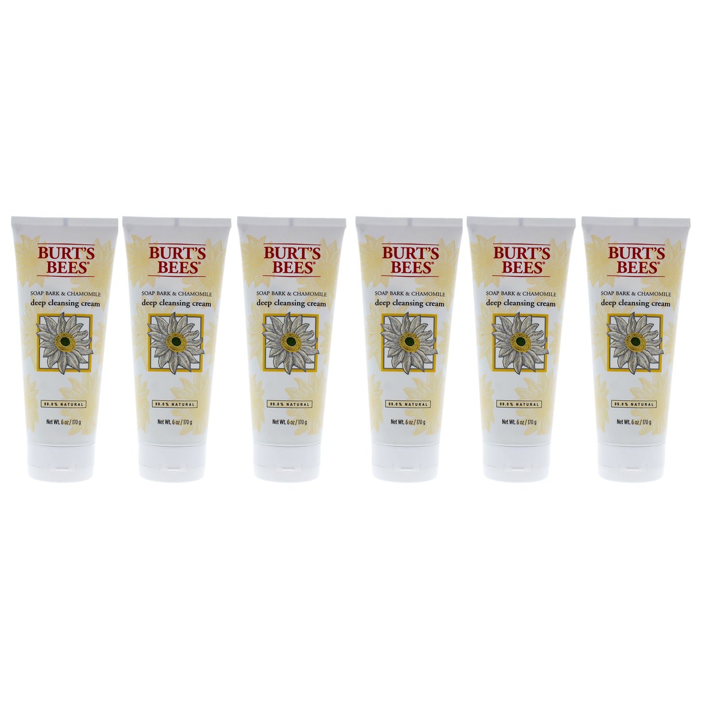 Soap Bark and Chamomile Deep Cleansing Cream by Burts Bees for Unisex - 6 oz Soap - Pack of 6