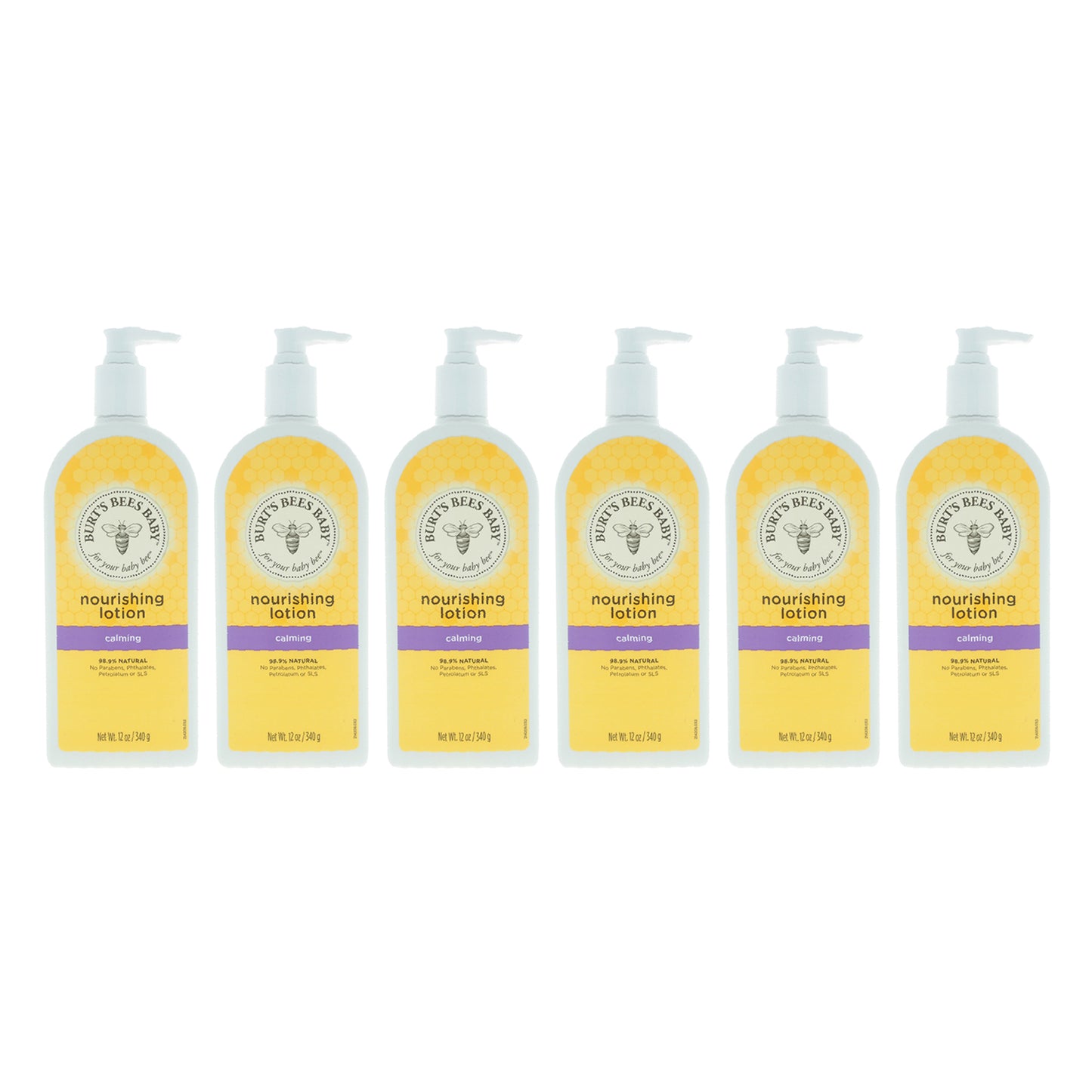 Baby Nourishing Lotion Calming by Burts Bees for Kids - 12 oz Lotion - Pack of 6