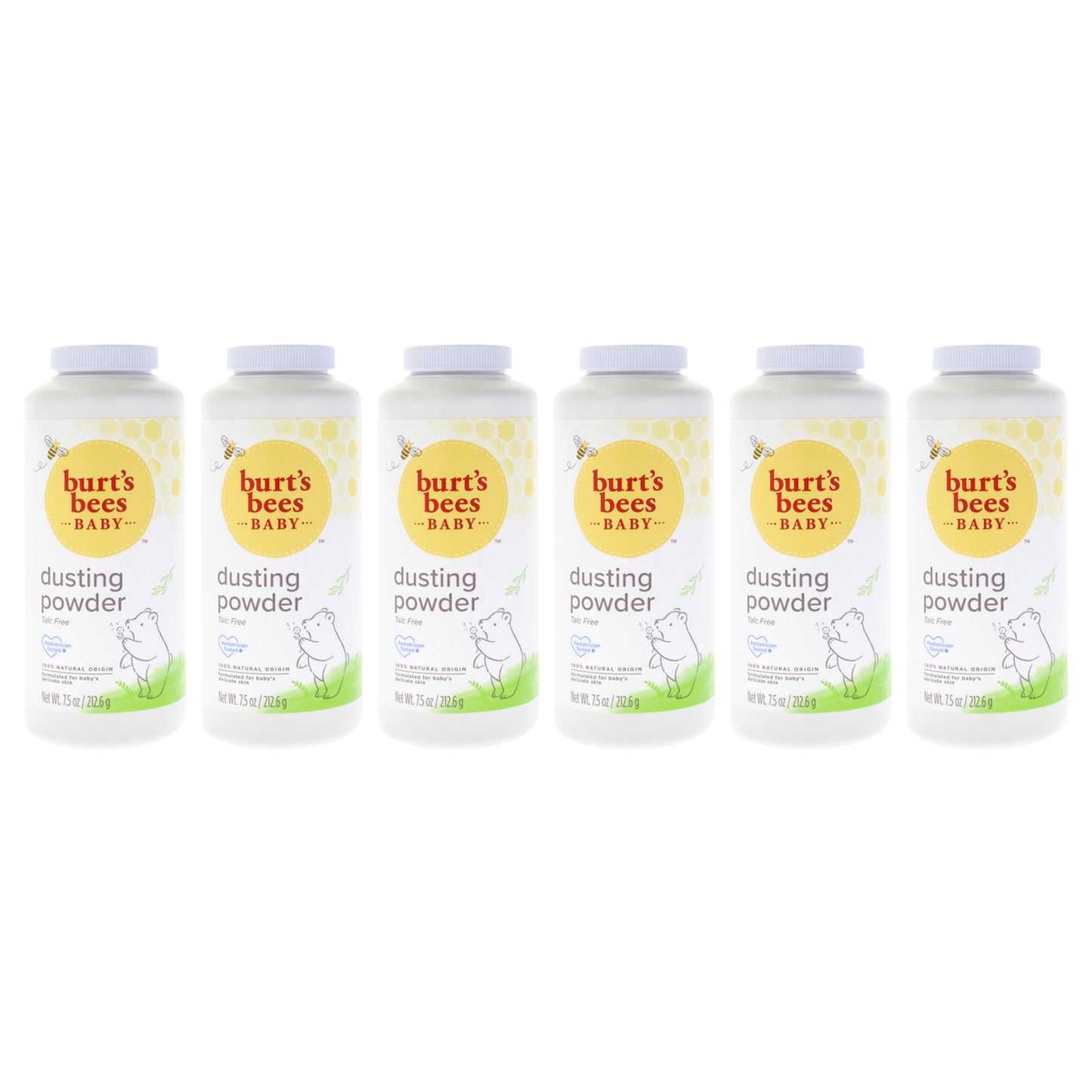Baby Bee Dusting Powder Original by Burts Bees for Kids - 7.5 oz Powder - Pack of 6