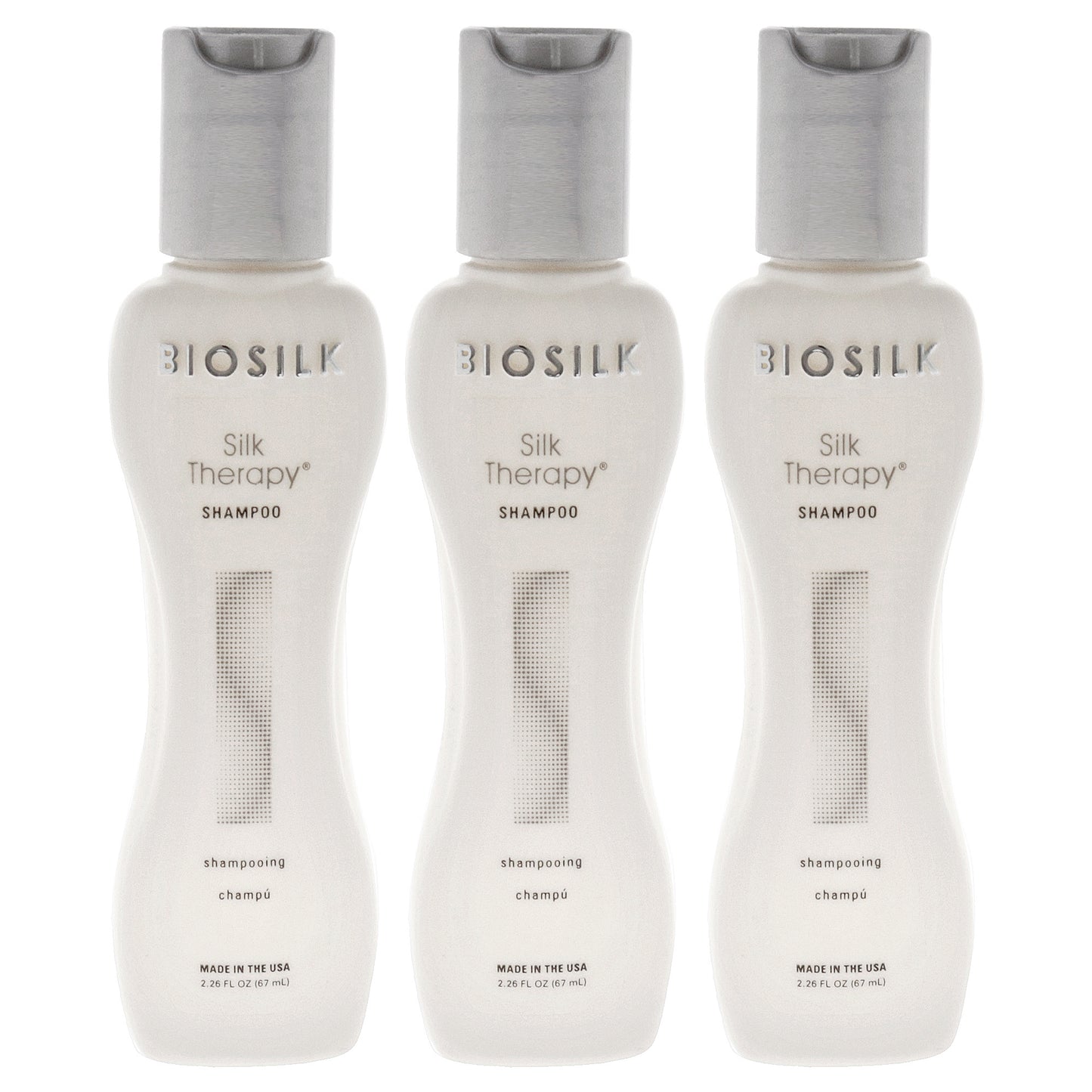 Silk Therapy Shampoo - Travel Size by Biosilk for Unisex - 2.26 oz Shampoo - Pack of 3