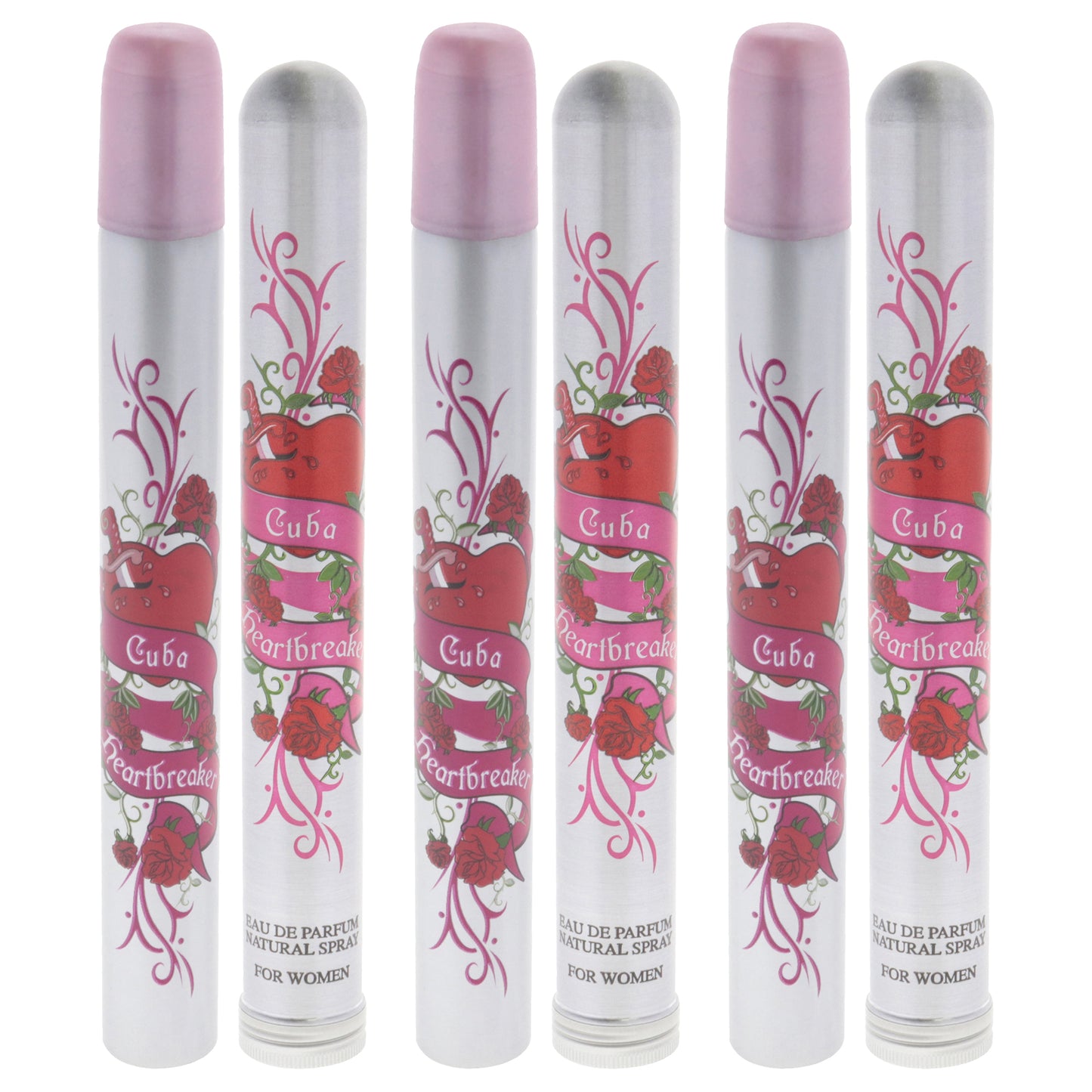 Cuba Heartbreaker by Cuba for Women - 1.17 oz EDP Spray - Pack of 3