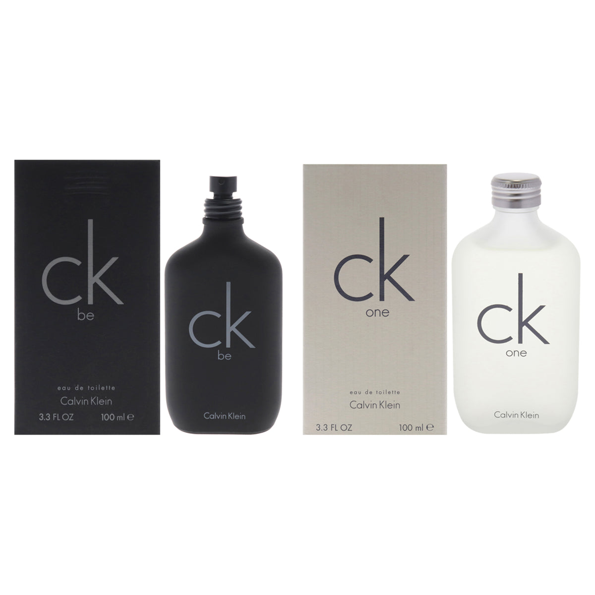 CK Kit by Calvin Klein for Unisex - 2 Pc Kit 3.4 oz EDT Spray CK One, 3.4oz CK Be EDT Spray