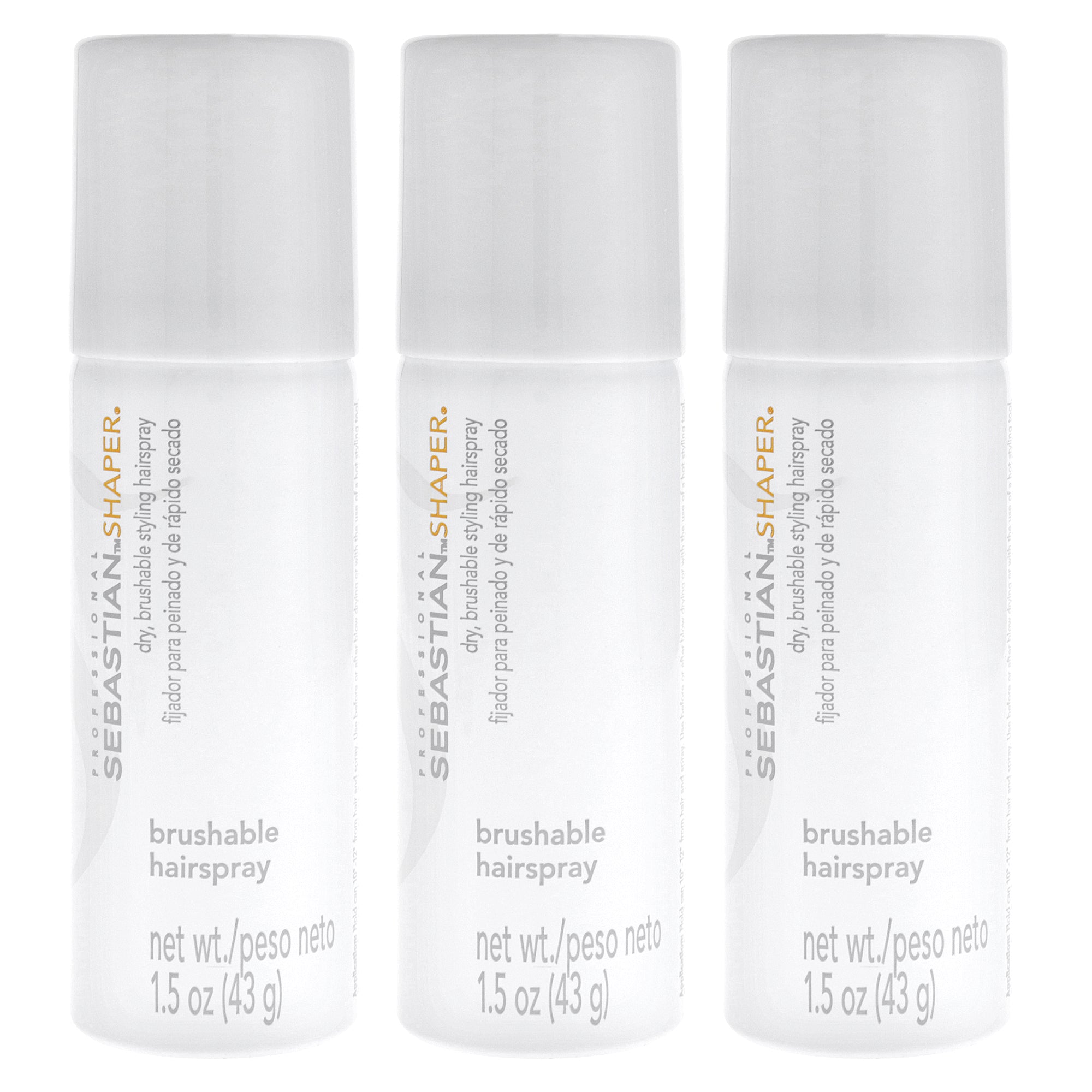 Shaper Dry Brushable Styling - Travel Size by Sebastian for Unisex - 1.5 oz Hair Spray - Pack of 3