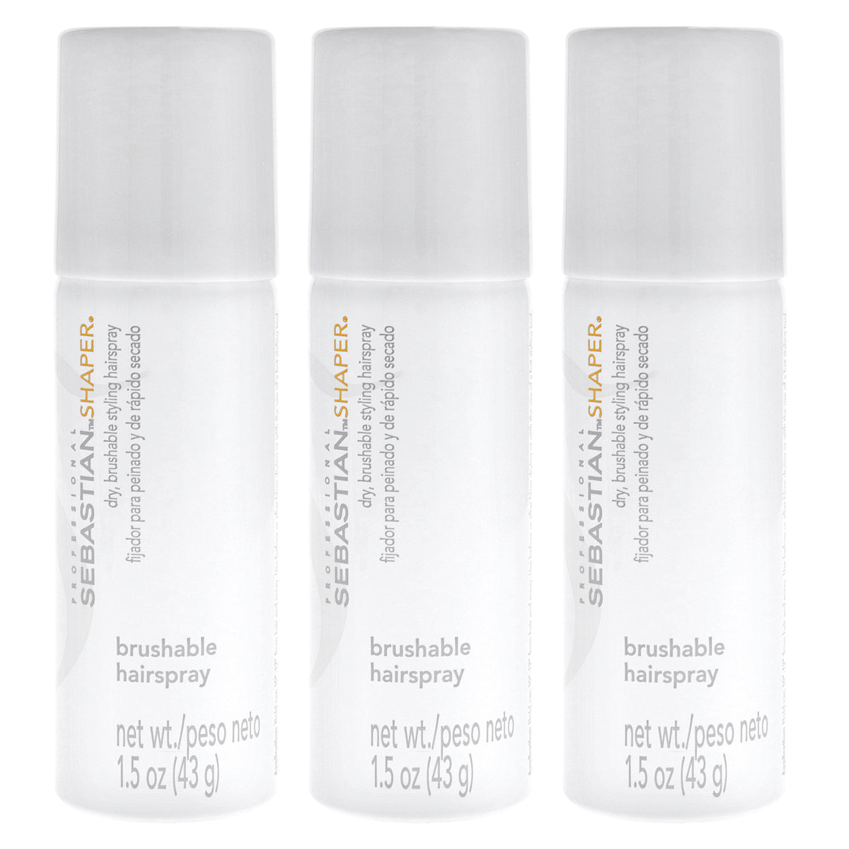 Shaper Dry Brushable Styling - Travel Size by Sebastian for Unisex - 1.5 oz Hair Spray - Pack of 3