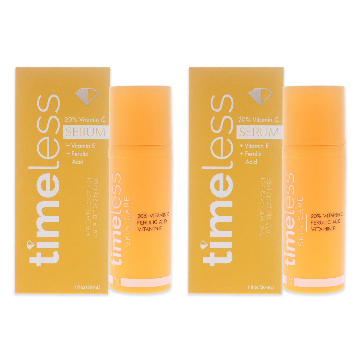 Vitamin C Plus E 20 Percent Ferulic Acid Serum by Timeless for Unisex - 1 oz Serum - Pack of 2
