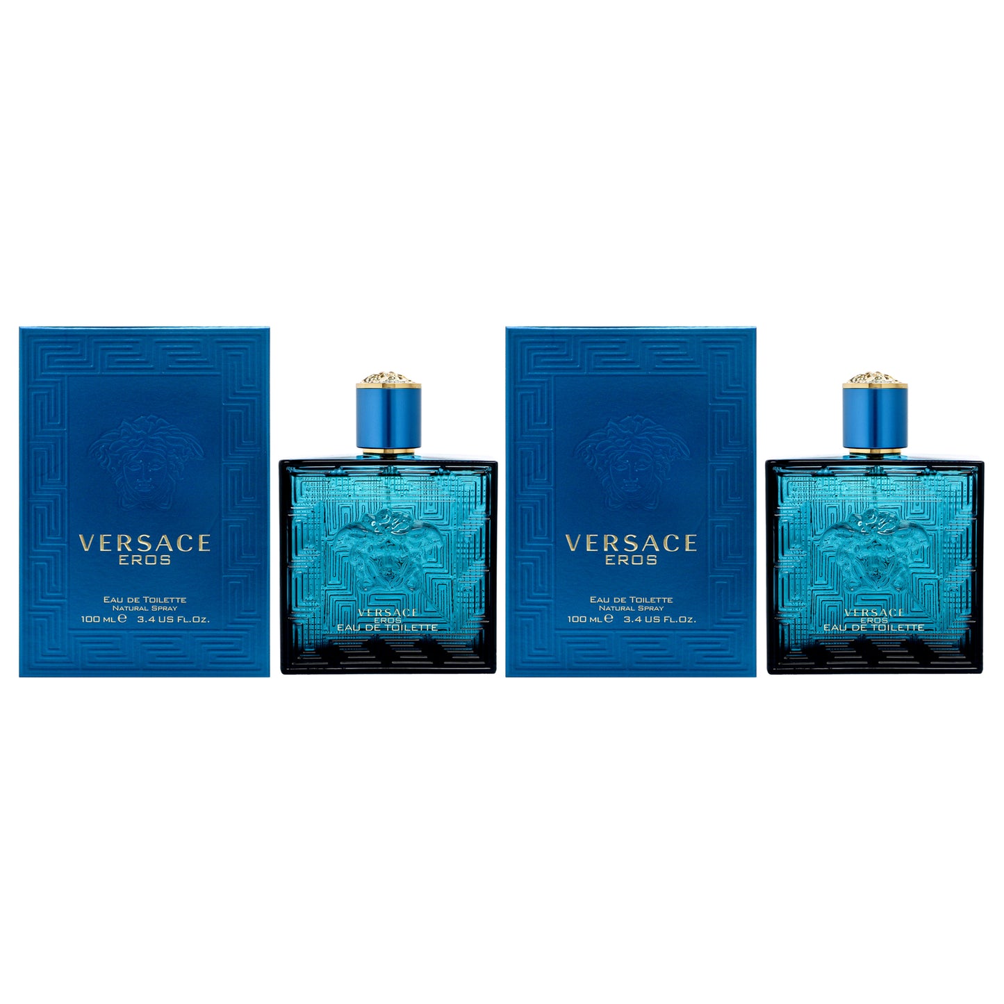 Versace Eros by Versace for Men - 3.4 oz EDT Spray - Pack of 2