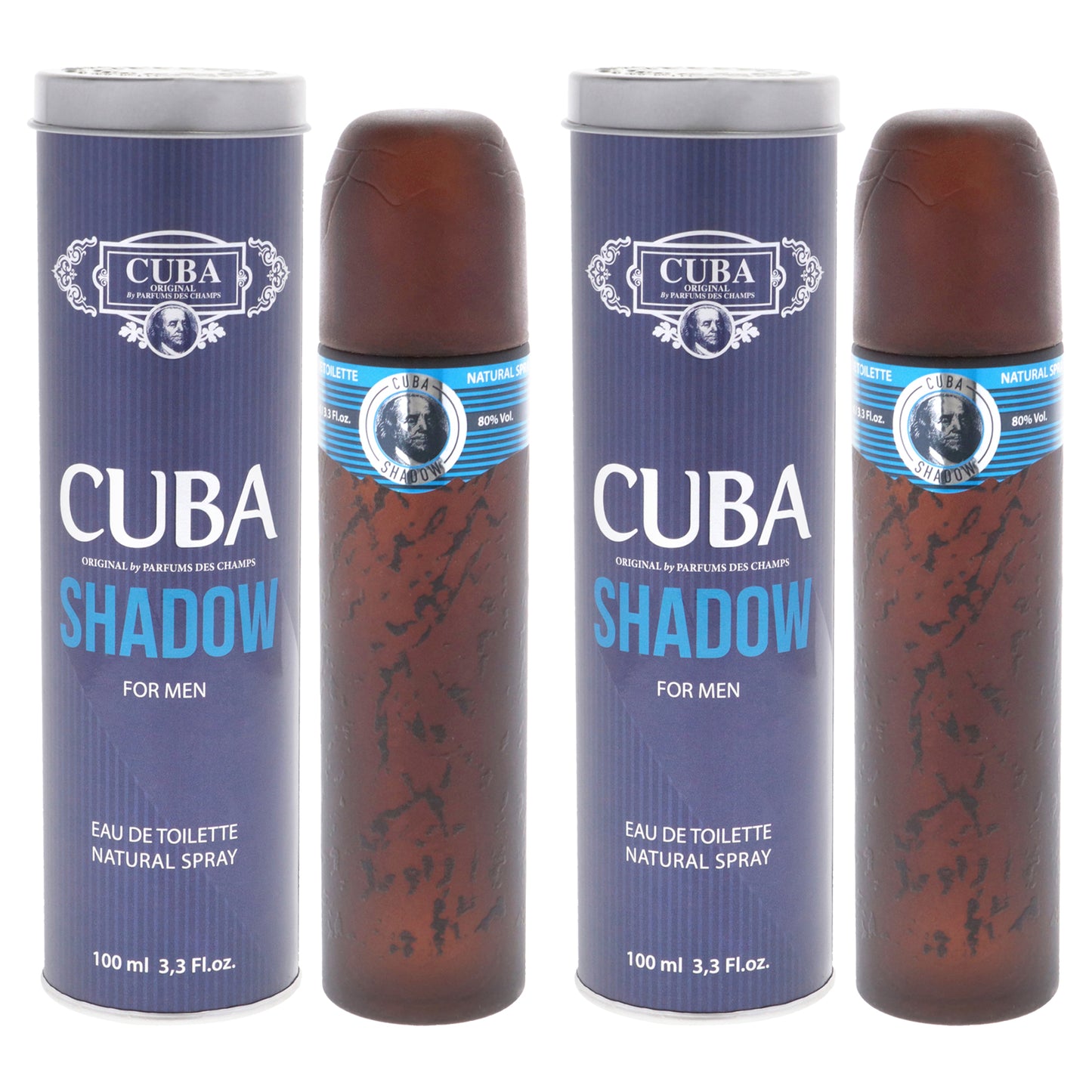 Cuba Shadow by Cuba for Men - 3.3 oz EDT Spray - Pack of 2