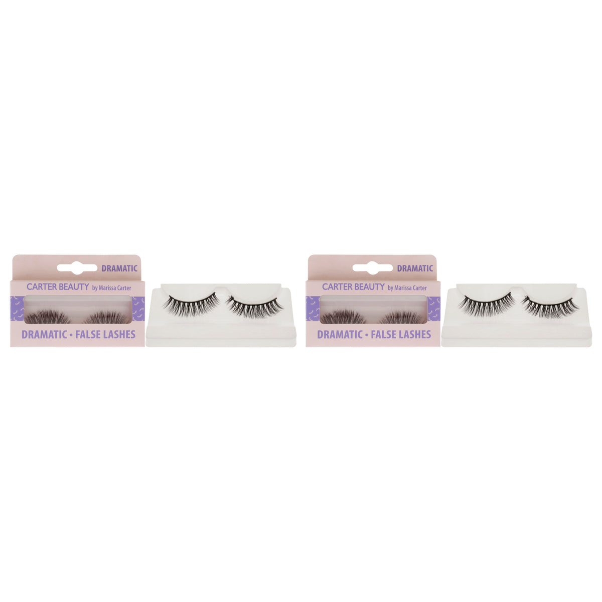 False Lashes - Dramatic by Carter Beauty for Women - 1 Pair Eyelashes - Pack of 2