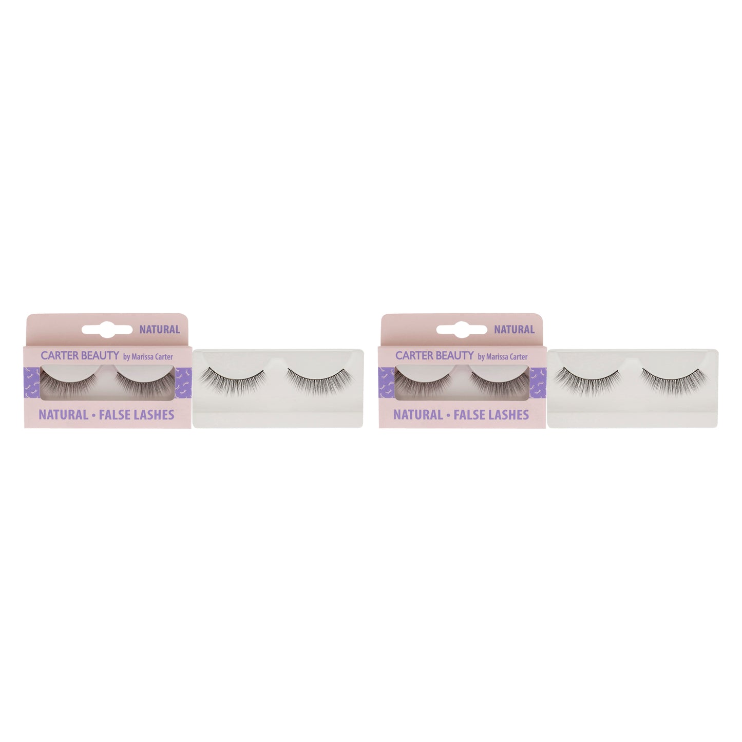 False Lashes - Natural by Carter Beauty for Women - 1 Pair Eyelashes - Pack of 2