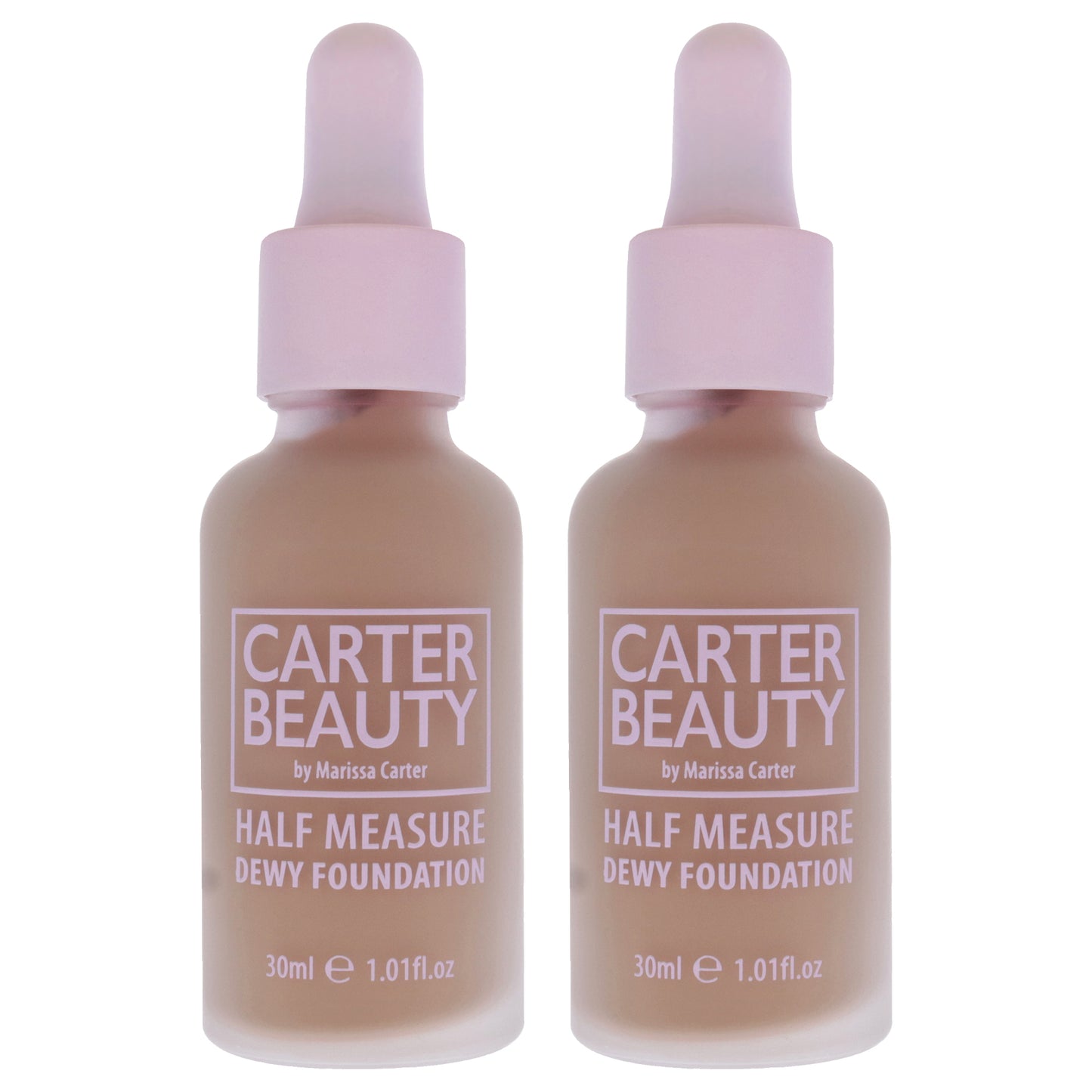 Half Measure Dewy Foundation - Caramel Chew by Carter Beauty for Women - 1.01 oz Foundation - Pack of 2