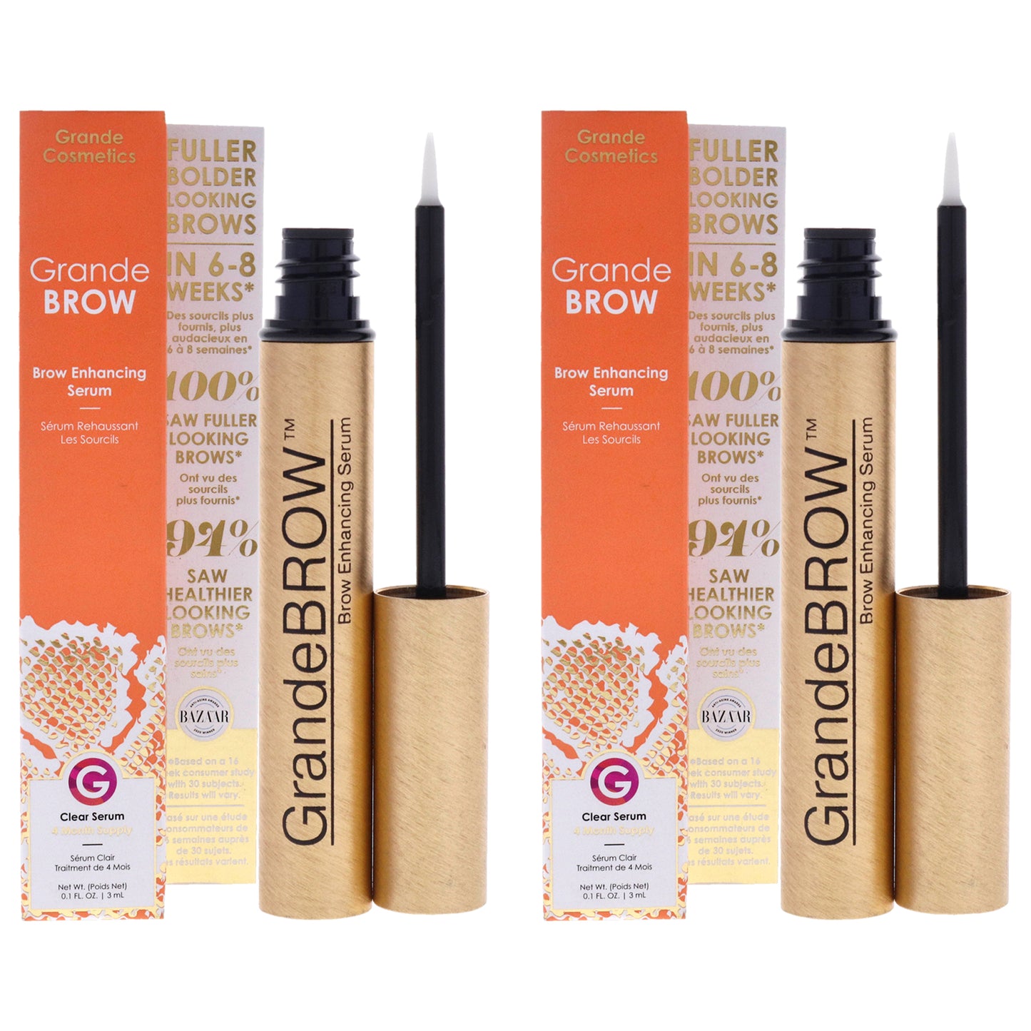 GrandeBROW Enhancing Serum - Pack of 2 0.1 oz Serum