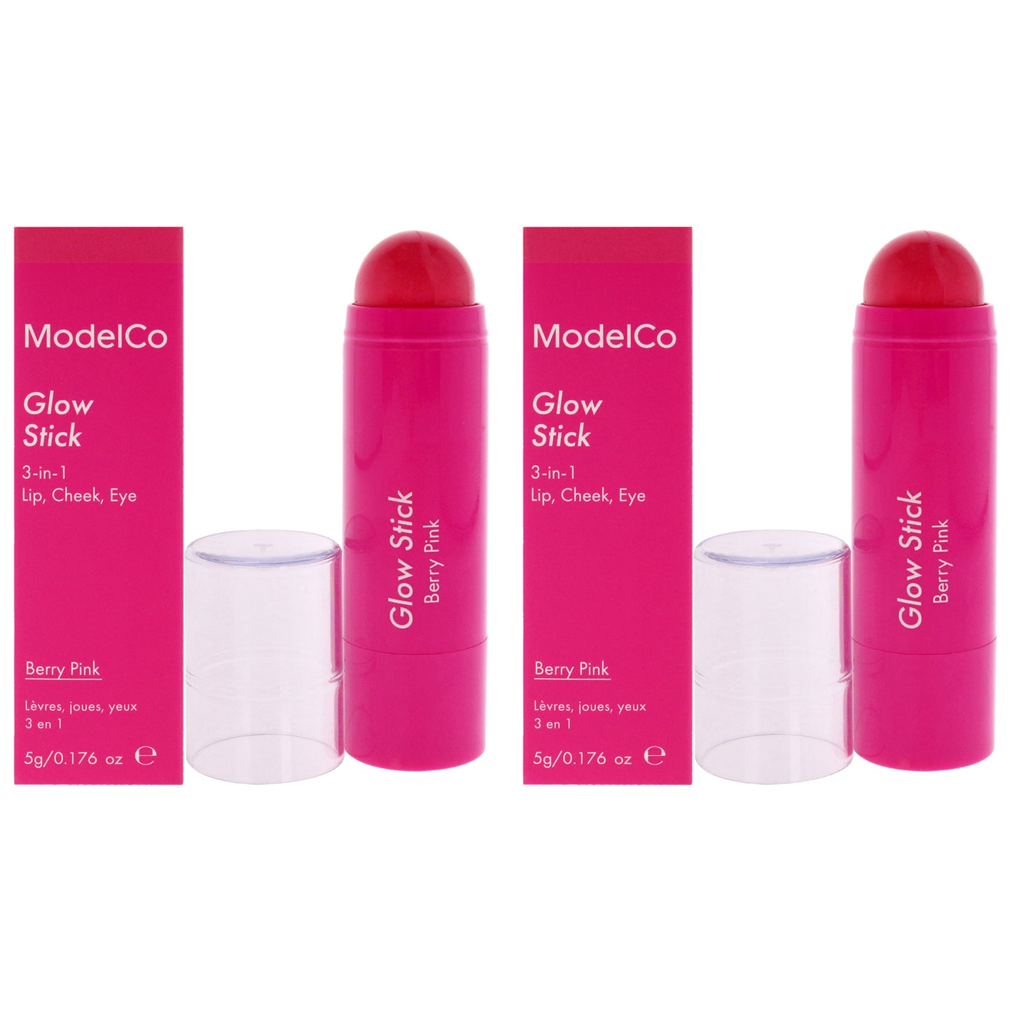 Glow Stick 3-In-1 - Berry Pink - Pack of 2 0.176 oz Makeup