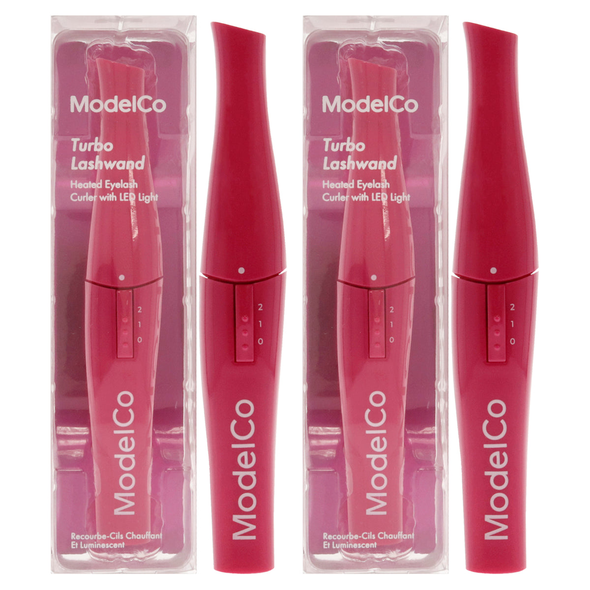 Turbo Lashwand Heated Eyelash Curler by ModelCo for Women - 1 Pc Eyelash Curler - Pack of 2