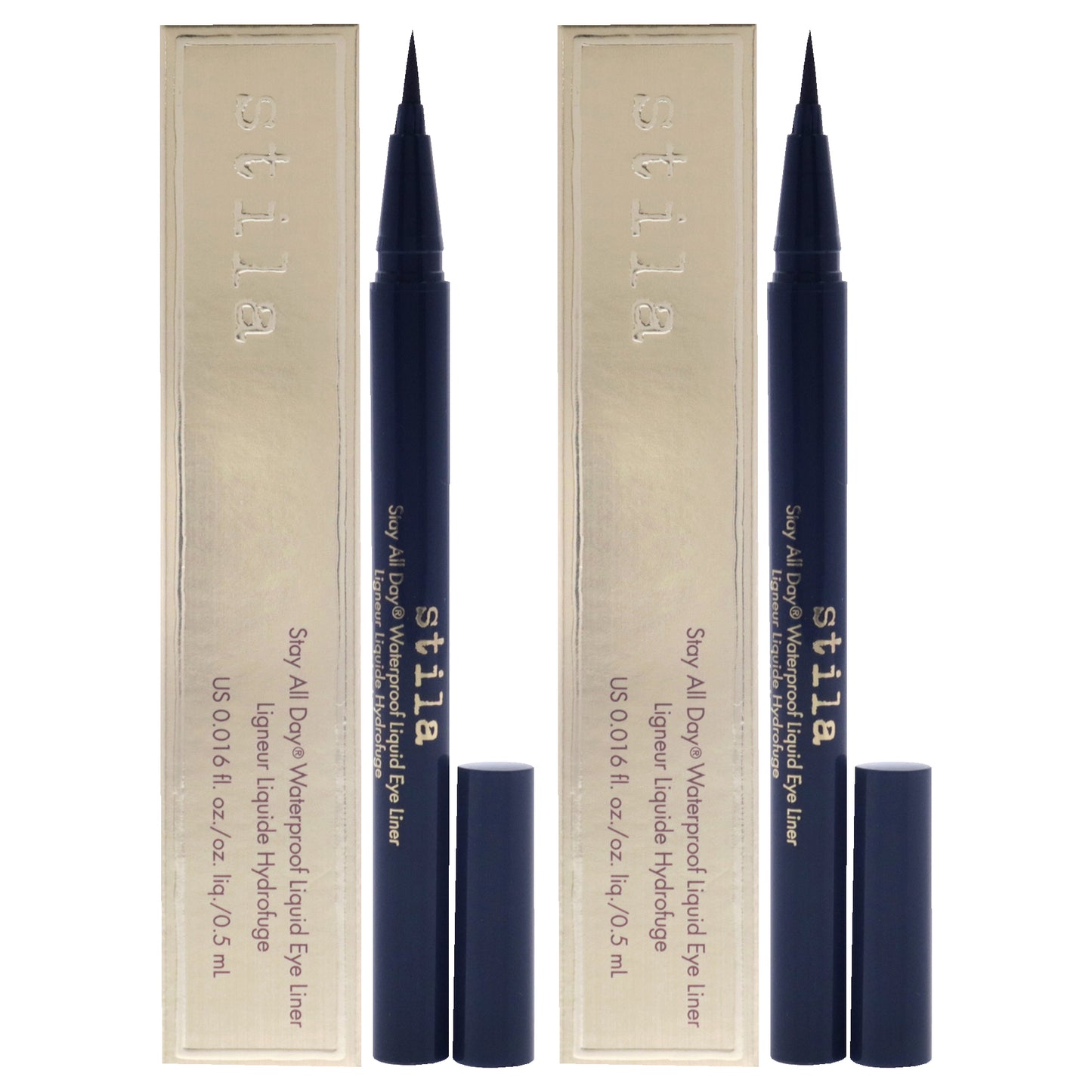 Stay All Day Waterproof Liquid Eye Liner - Midnight by Stila for Women - 0.016 oz Eyeliner - Pack of 2