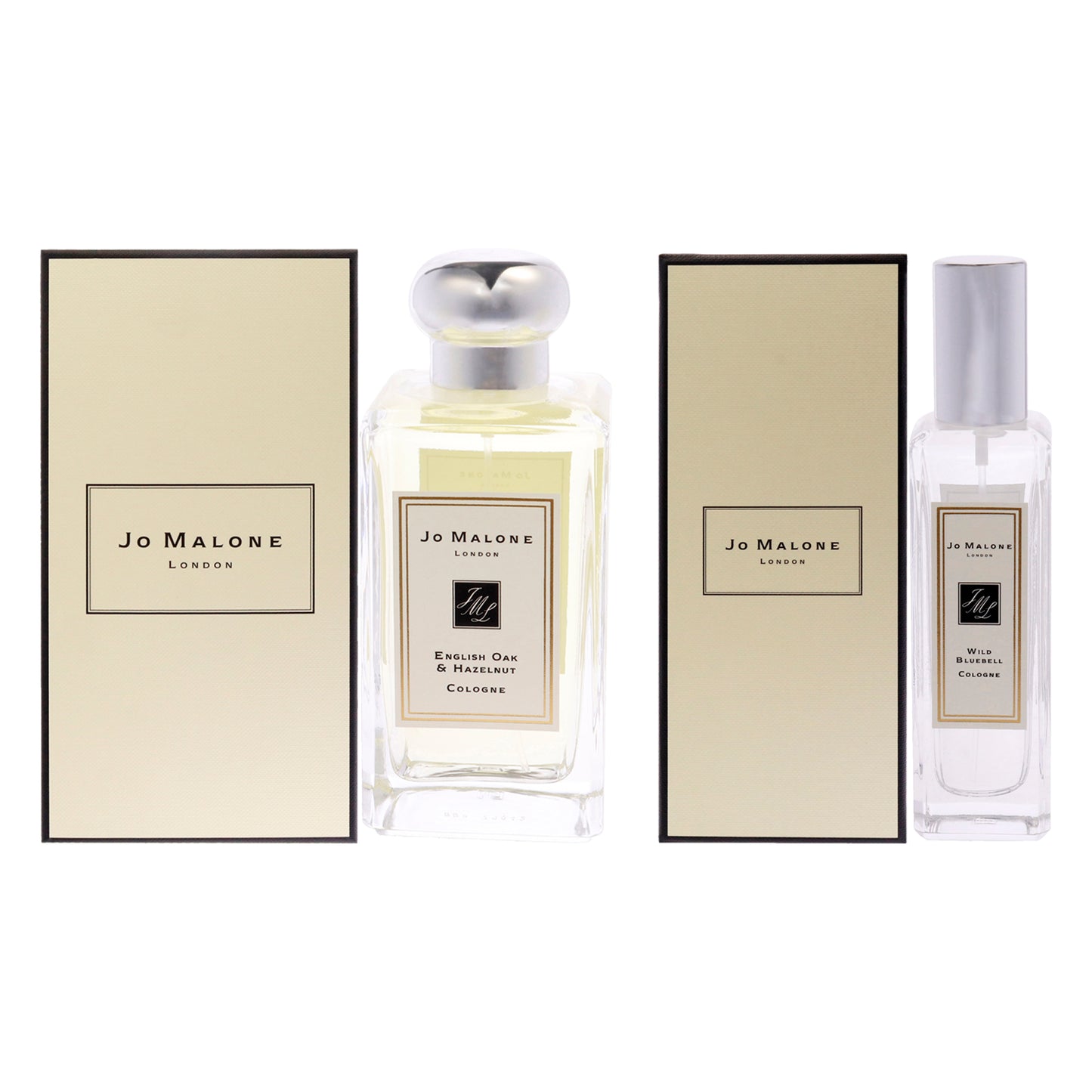 English Oak and Hazelnut and Wild Bluebell Kit by Jo Malone for Unisex - 2 Pc Kit 3.4oz Cologne Spray, 1oz Cologne Spray