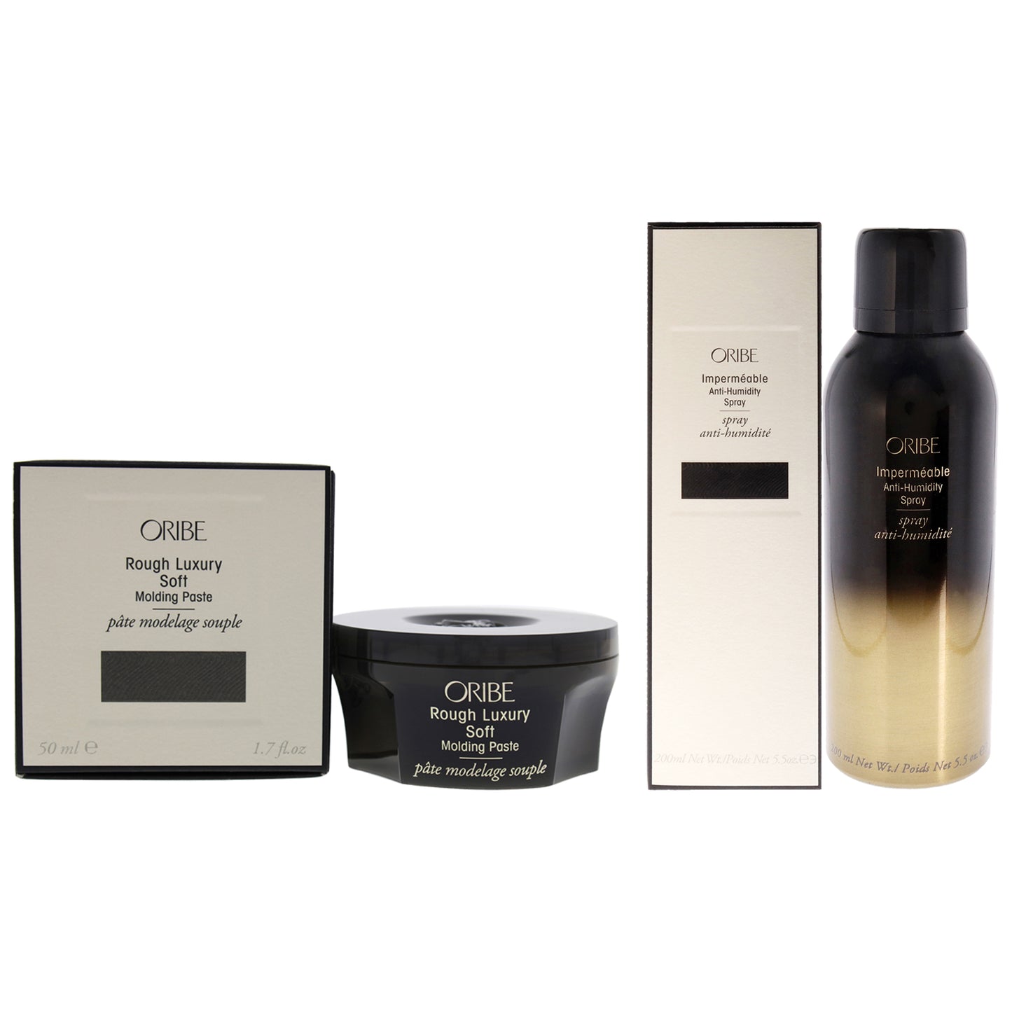 Rough Luxury Soft Molding Paste and Impermeable Anti-Humidity Spray Kit 2 Pc Kit 1.7oz Cream