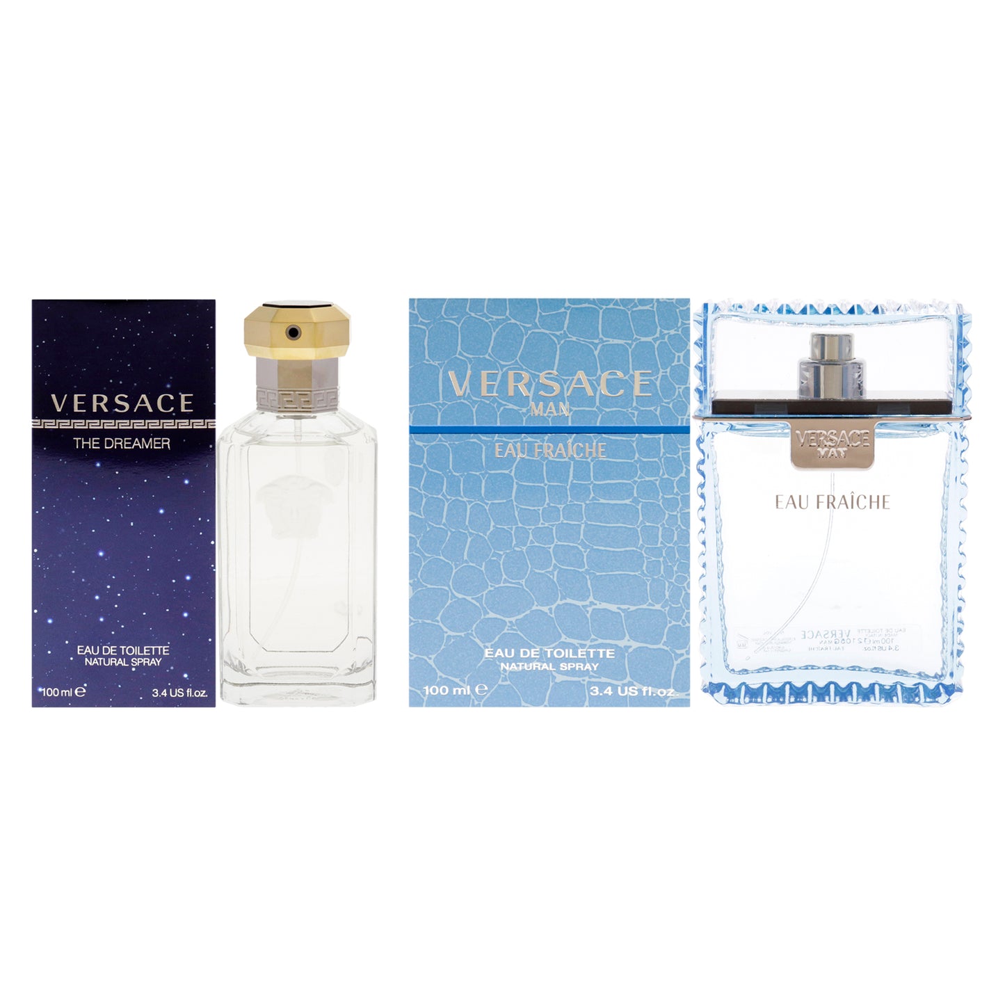 Versace Man Eau Fraiche and Dreamer Kit 2 Pc Kit 2 x 3.4oz EDT Spray