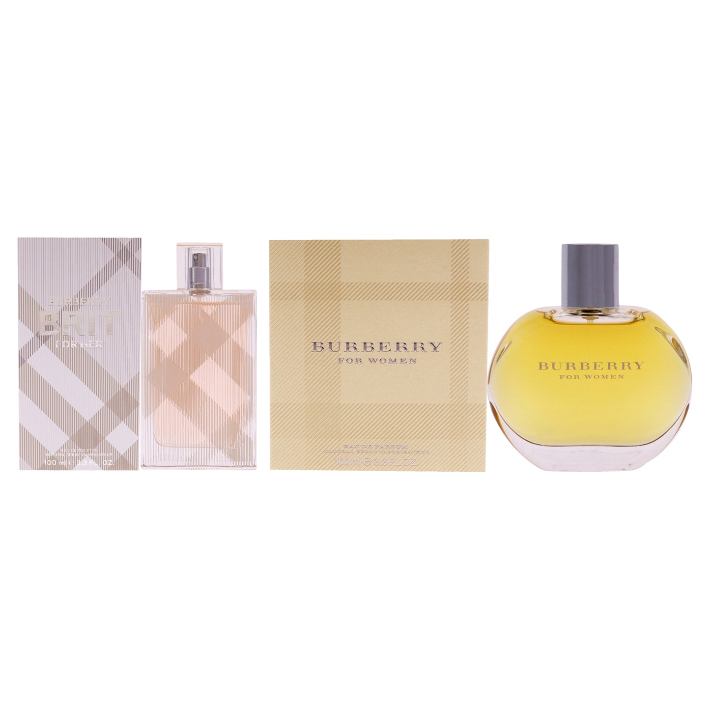 Burberry Brit and Burberry Kit by Burberry for Women - 2 Pc Kit 3.3 oz EDP Spray, 3.3 oz EDT Spray