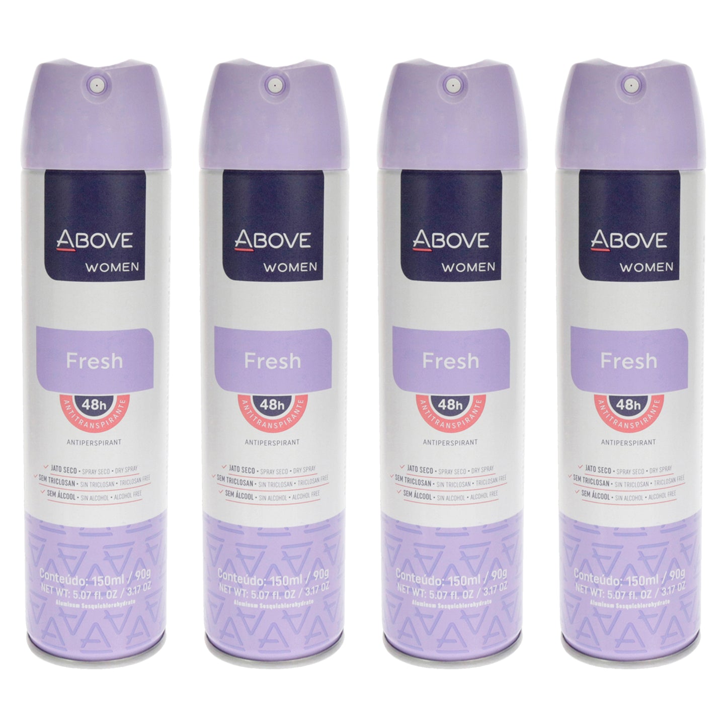 48 Hours Antiperspirant Deodorant - Fresh by Above for Women - 3.17 oz Deodorant Spray - Pack of 4