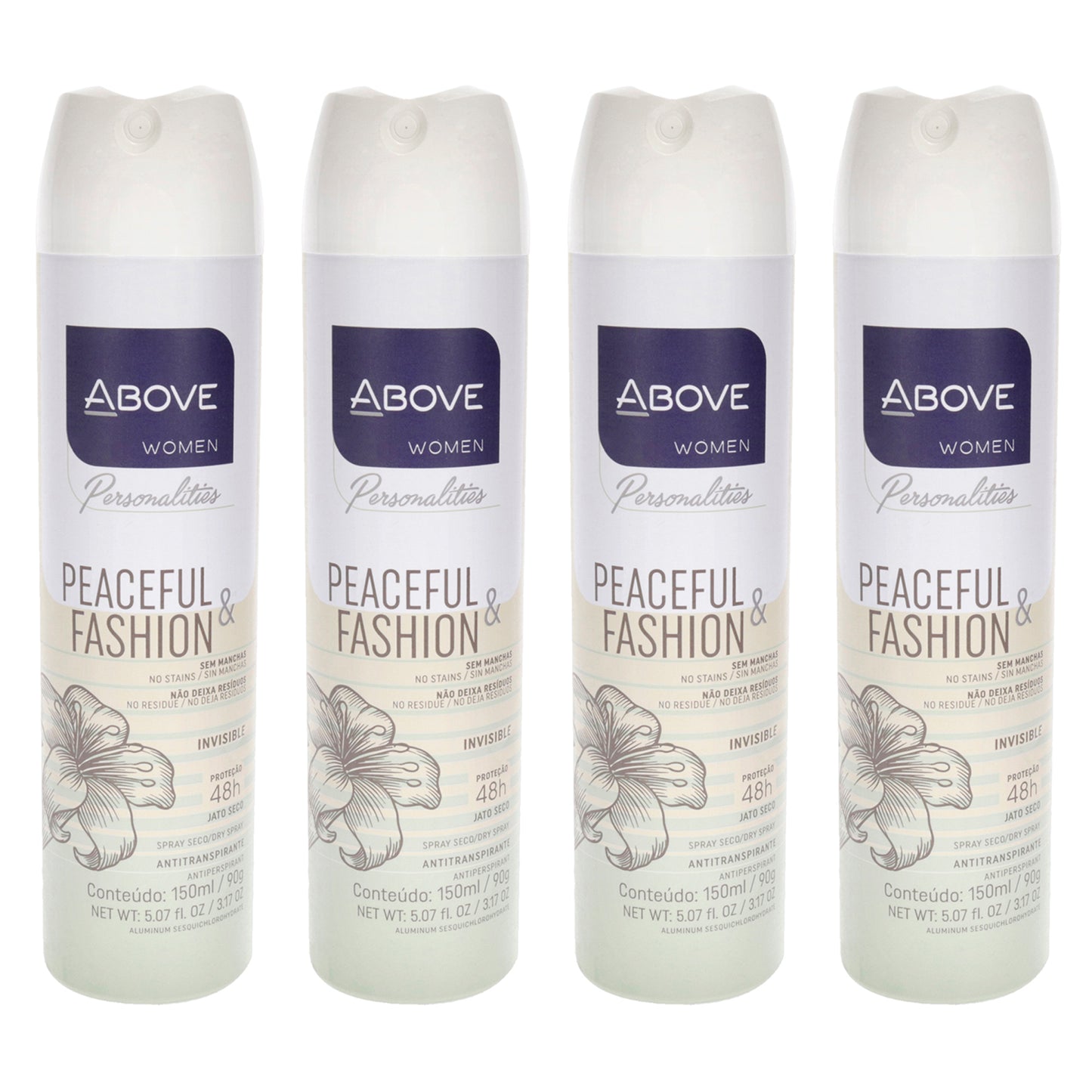 48 Hours Personalities Antiperspirant Deodorant - Peaceful and Fashion by Above for Women - 3.17 oz Deodorant Spray - Pack of 4