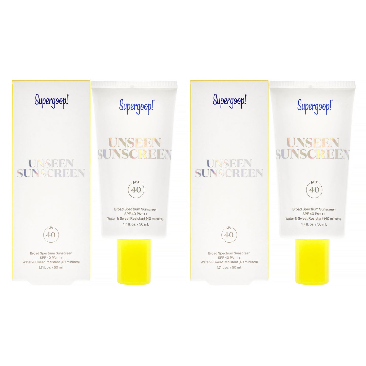 Unseen Sunscreen SPF 40 - Pack of 2 1.7 oz Sunscreen