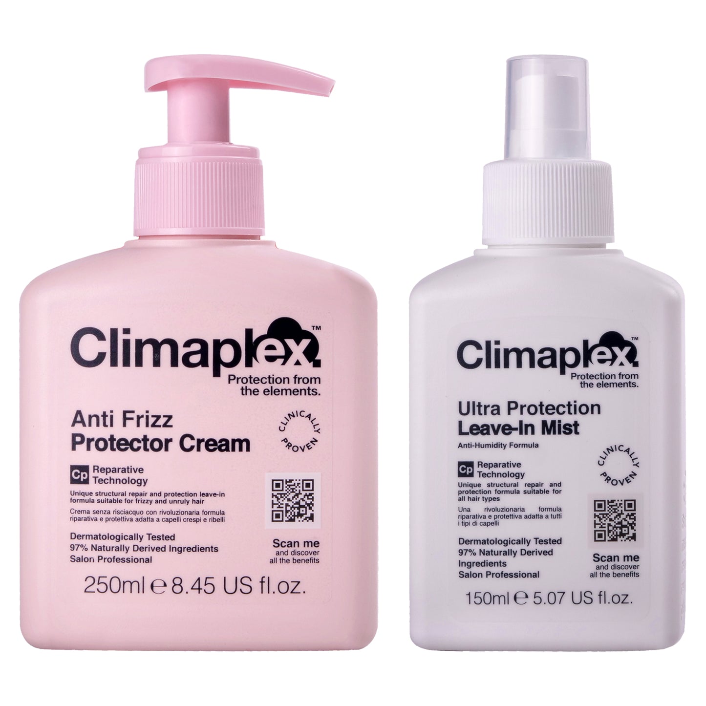 Anti Frizz Protector Cream and Climaplex Ultra Protection Leave-In Mist Kit 2 Pc Kit 8.45 oz Cream