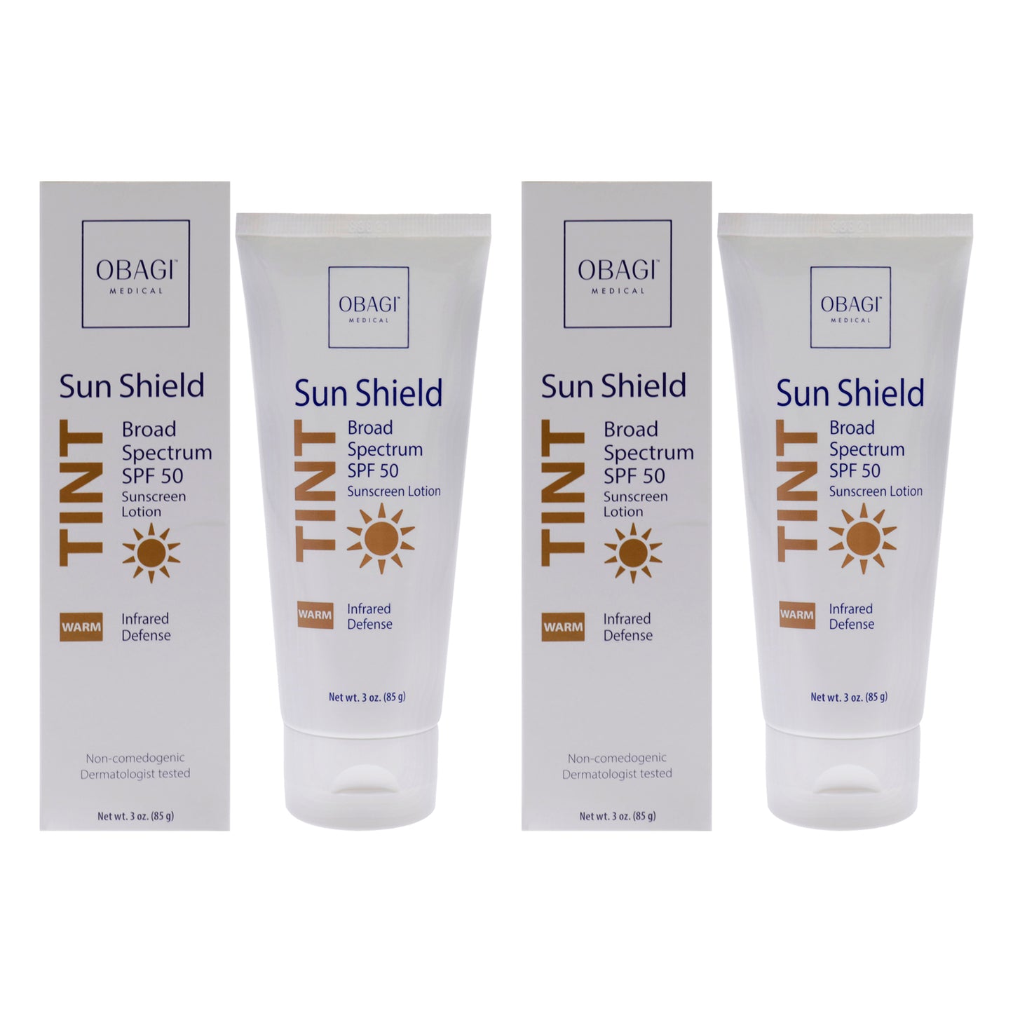 Sun Shield Tint SPF 50 - Warm Kit 2 x 3 oz Sunscreen