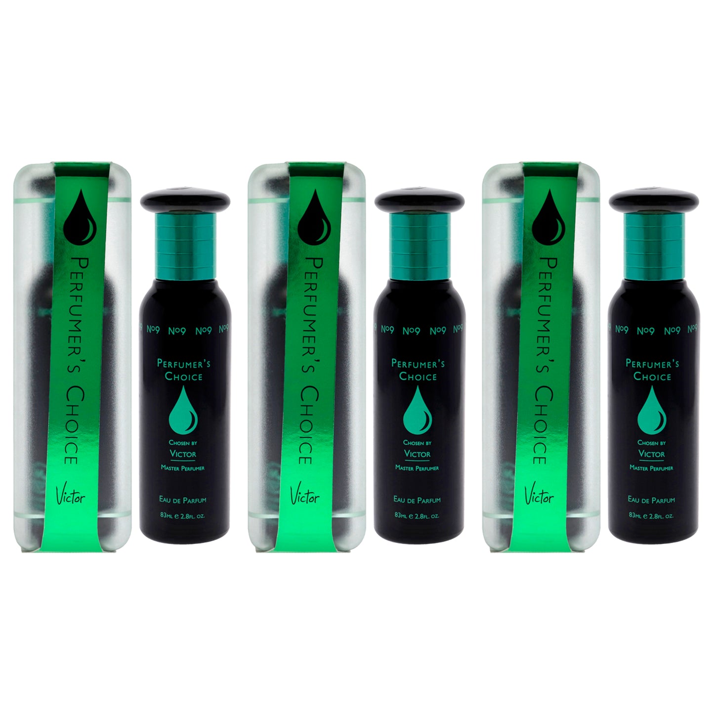 Perfumers Choice - No 9 Victor by Milton Lloyd for Men - 2.8 oz EDP Spray - Pack of 3