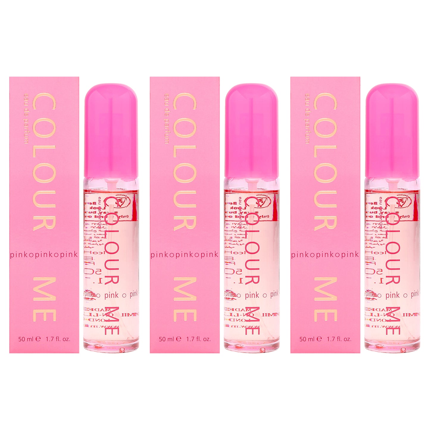 Colour Me Pink by Milton Lloyd for Women - 1.7 oz EDP Spray - Pack of 3