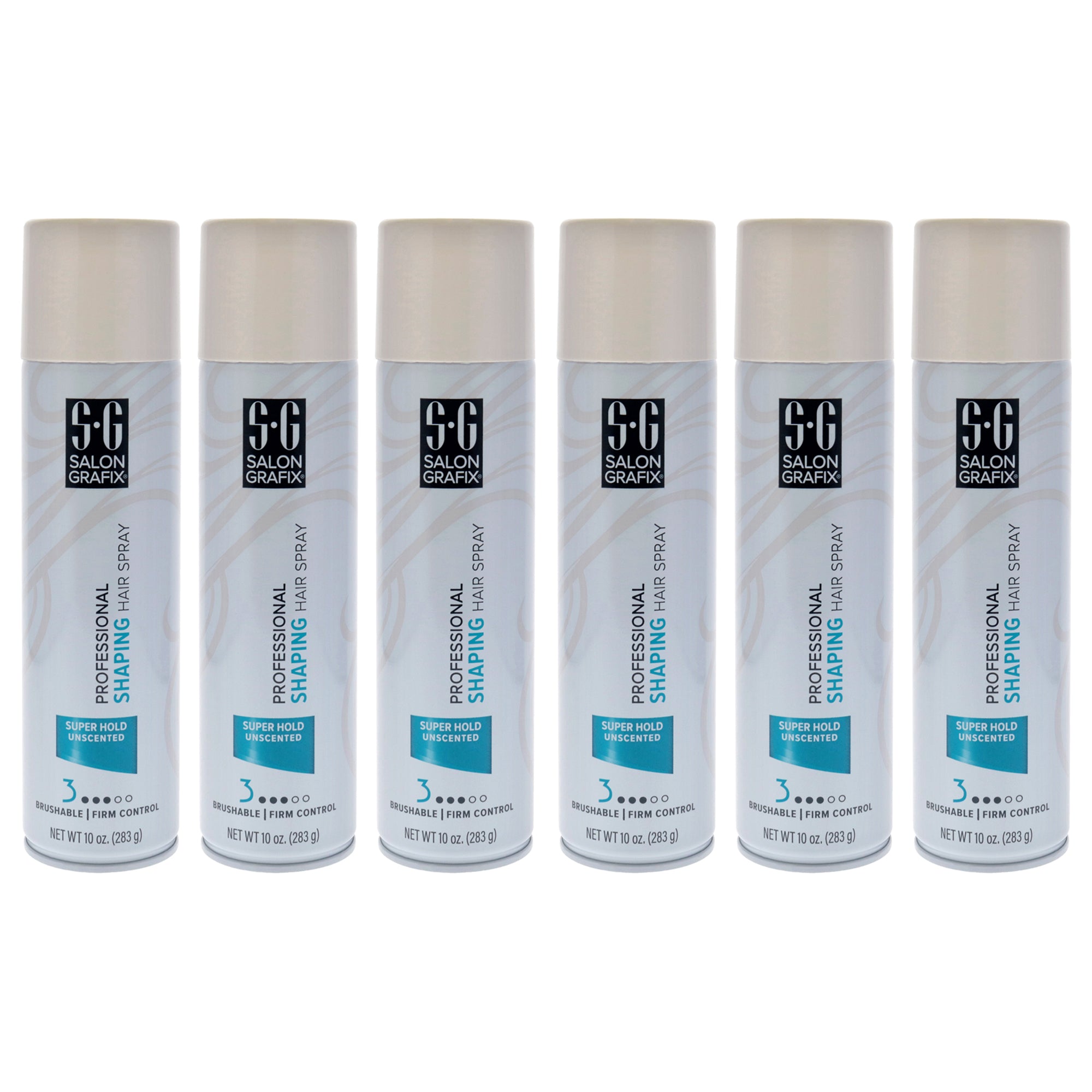 Shaping Hair Spray - Super Hold Unscented by Salon Grafix for Unisex - 10 oz Hair Spray - Pack of 6
