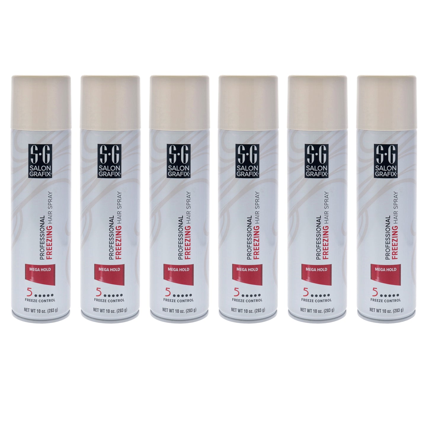 Freezing Hair Spray - Mega Hold by Salon Grafix for Unisex - 10 oz Hair Spray - Pack of 6