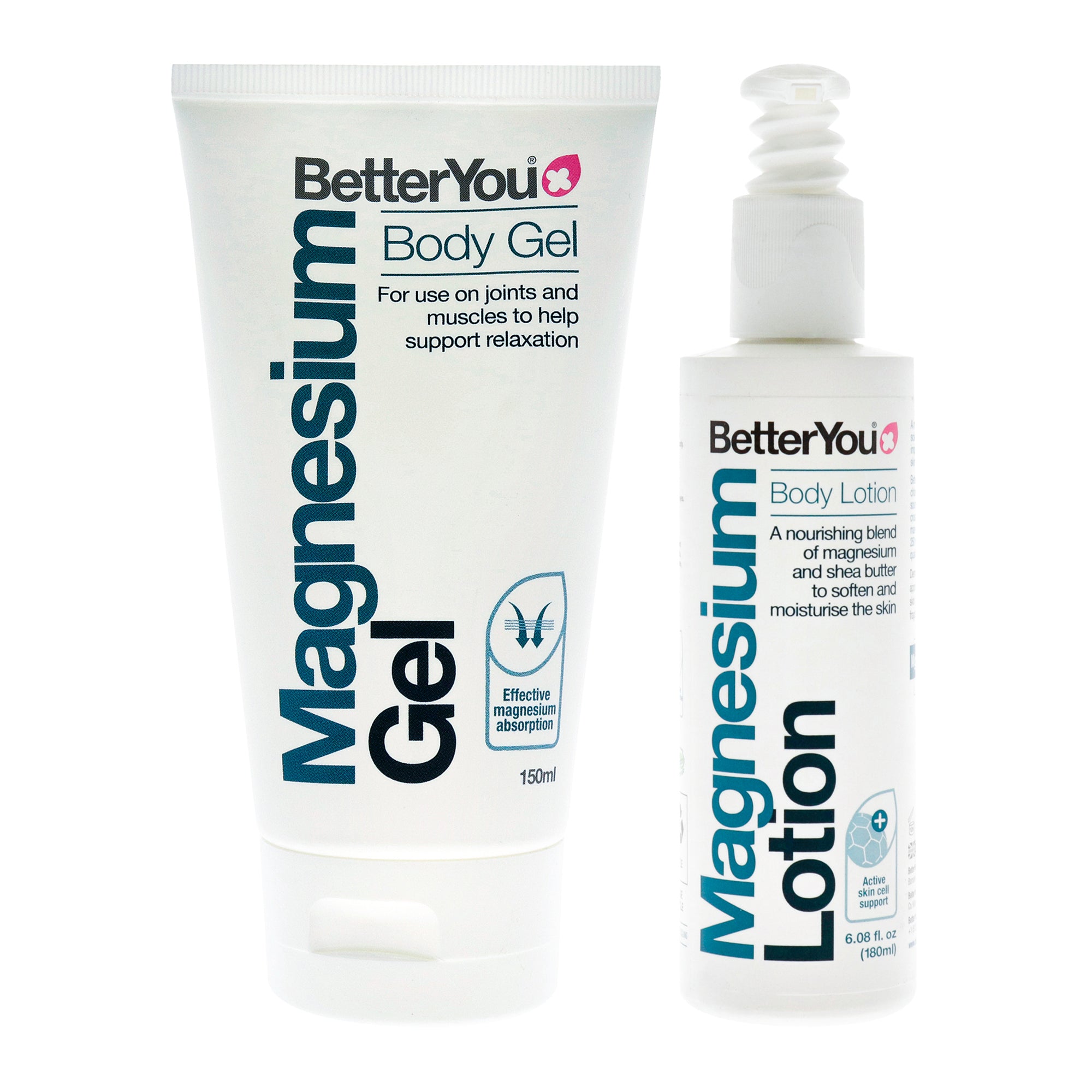 BY Original Bundle Kit by BetterYou for Unisex - 2 Pc Kit 5.07oz Magnesium Body Gel, 6.08oz Magnesium Body Lotion