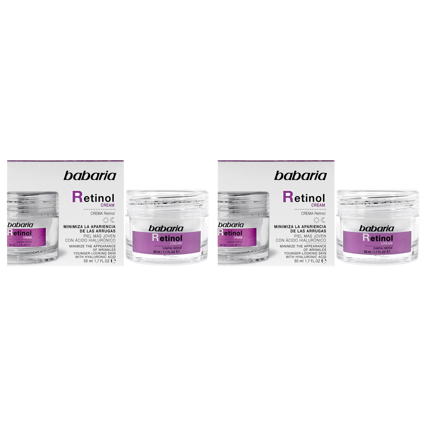 Retinol Face Rejuvenator Cream by Babaria for Women - 1.7 oz Cream - Pack of 2