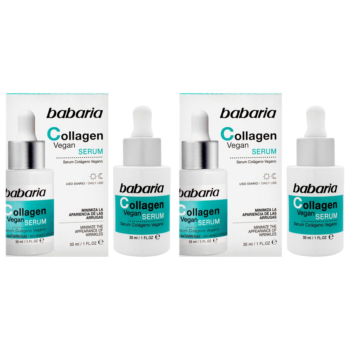 Collagen Vegan Serum by Babaria for Unisex - 1 oz Serum - Pack of 2