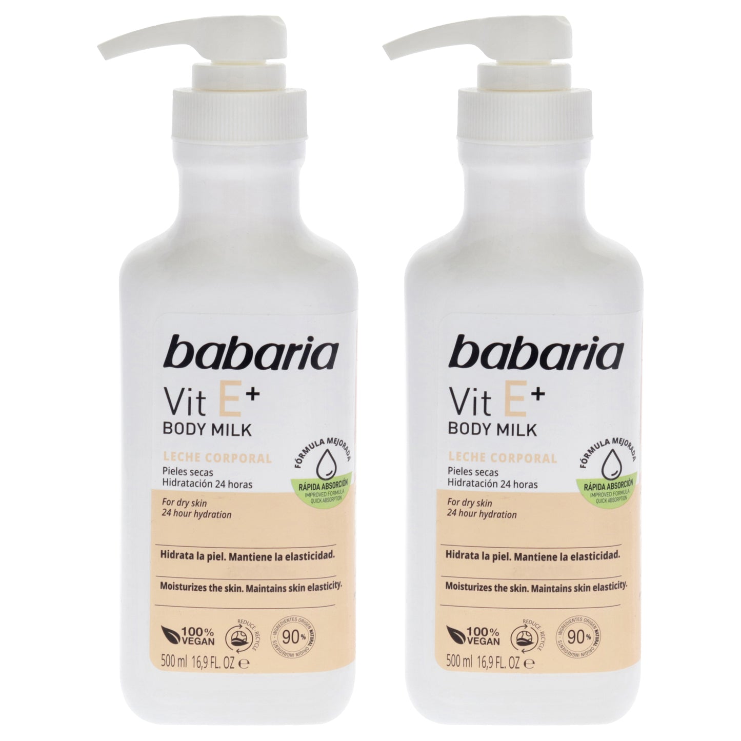 Vitamin E Plus Body Milk by Babaria for Unisex - 16.9 oz Body Milk - Pack of 2