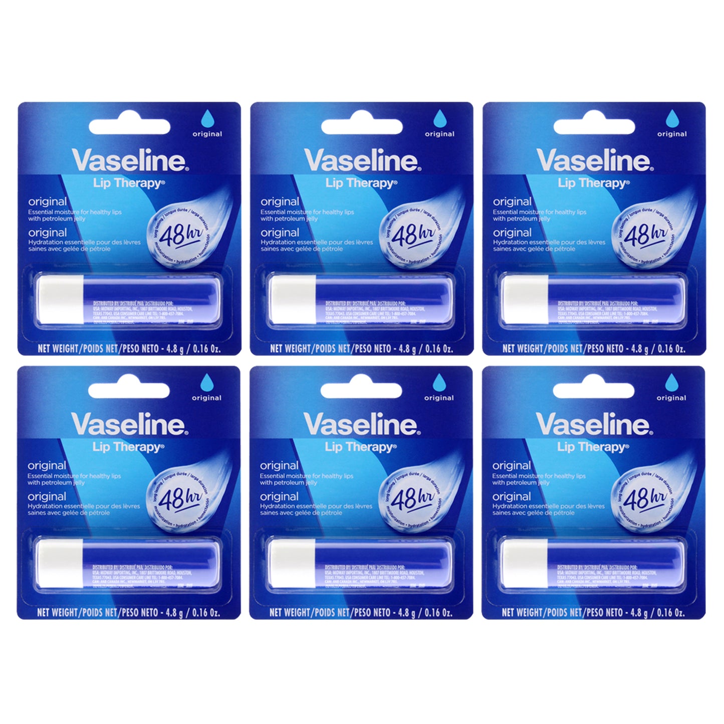 Lip Therapy Original Petroleum Jelly - Pack of 6 0.16 oz Lip Balm