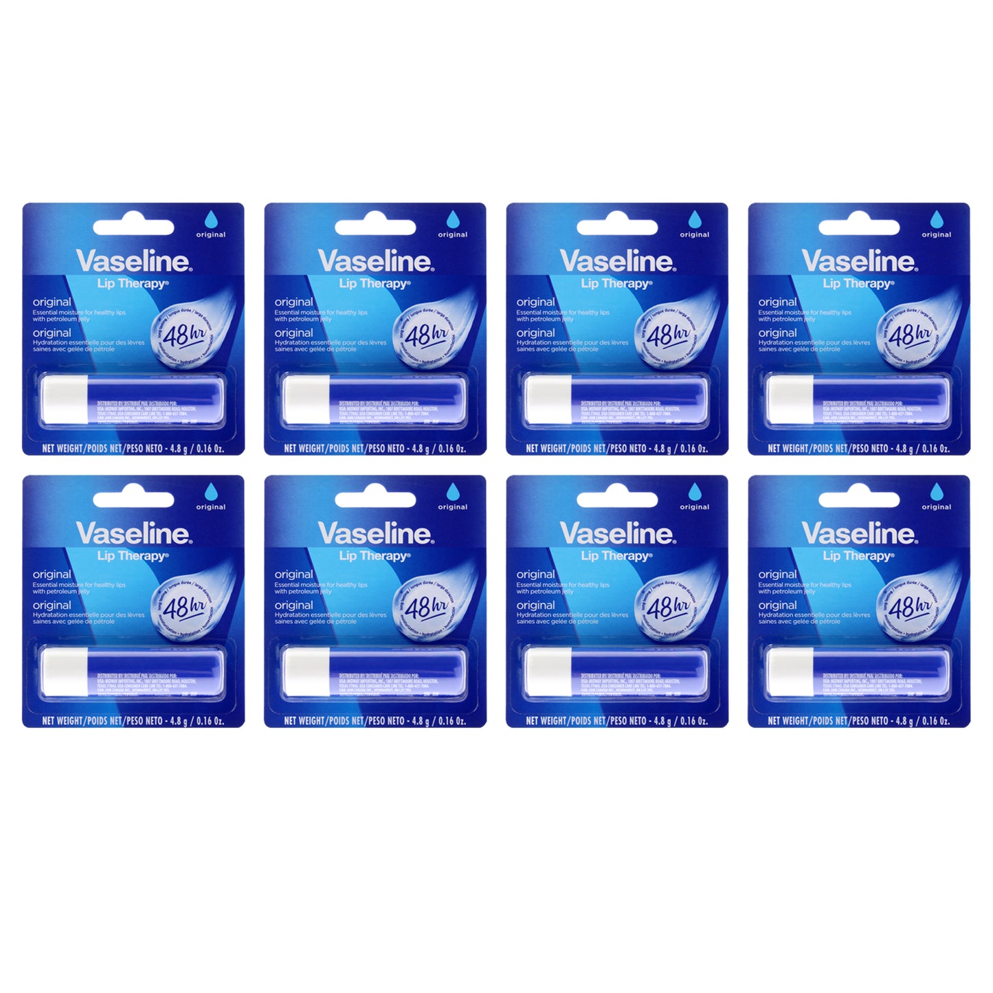 Lip Therapy Original Petroleum Jelly - Pack of 8 0.16 oz Lip Balm