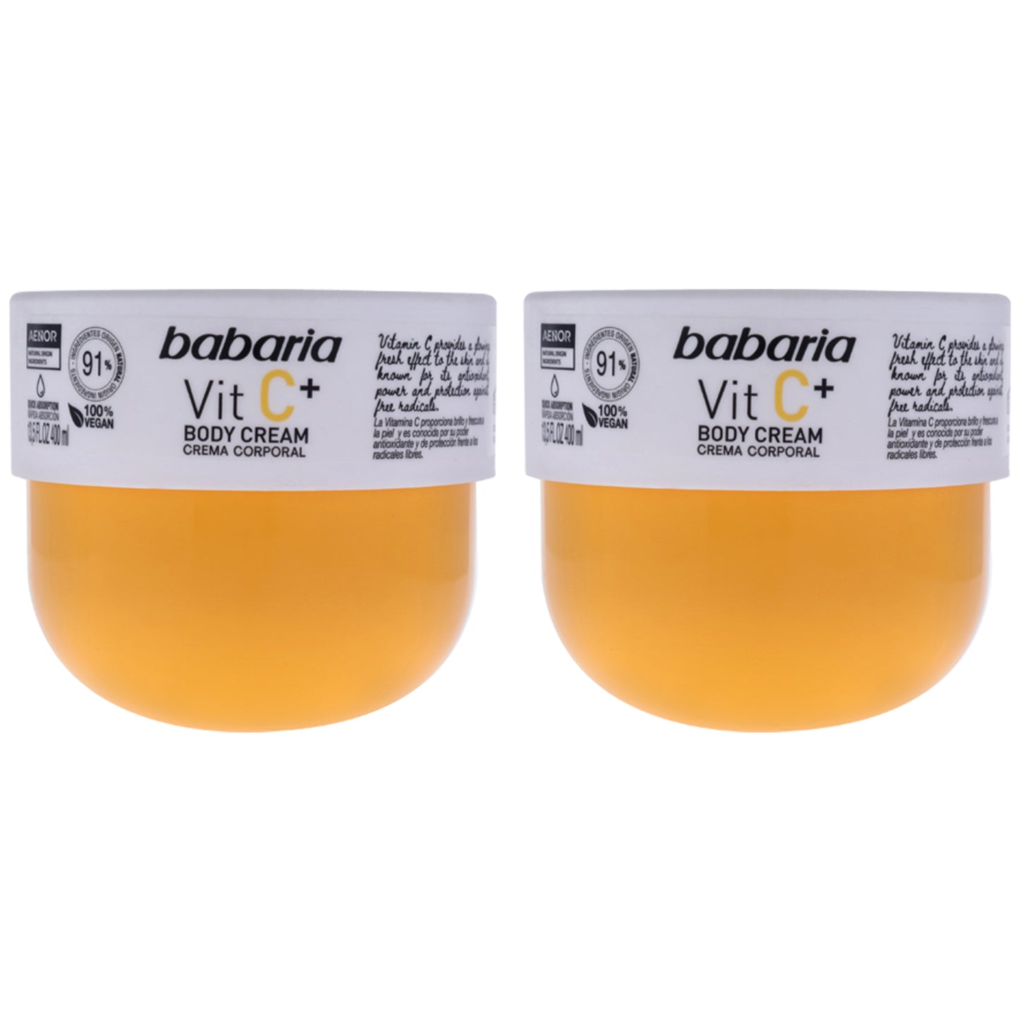 Vitamin C Plus Body Cream by Babaria for Unisex - 13.5 oz Body Cream - Pack of 2