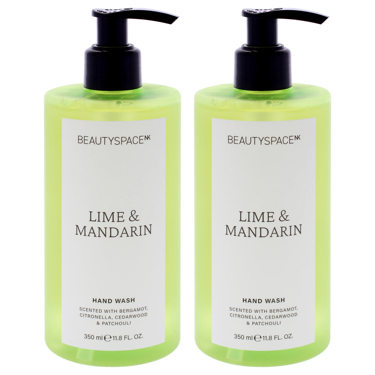 Beauty Space Hand Wash - Lime and Mandarin by BeautySpace for Unisex - 11.8 oz Hand Wash - Pack of 2