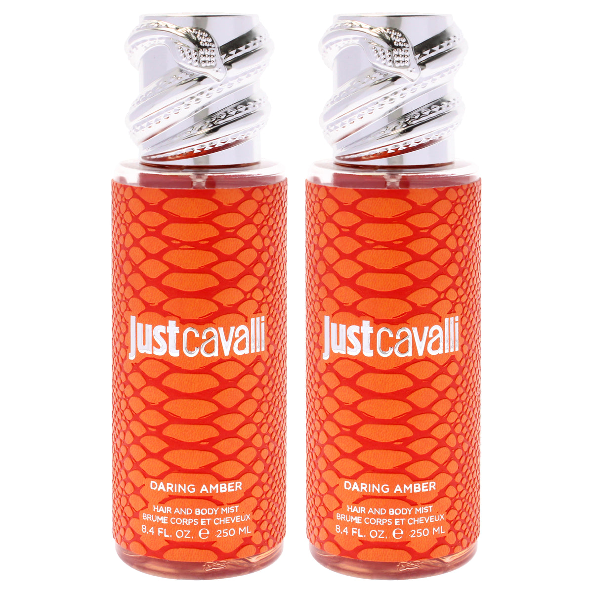Just Cavalli Hair and Body Mist - Daring Amber by Roberto Cavalli for Women - 8.4 oz Body Mist - Pack of 2