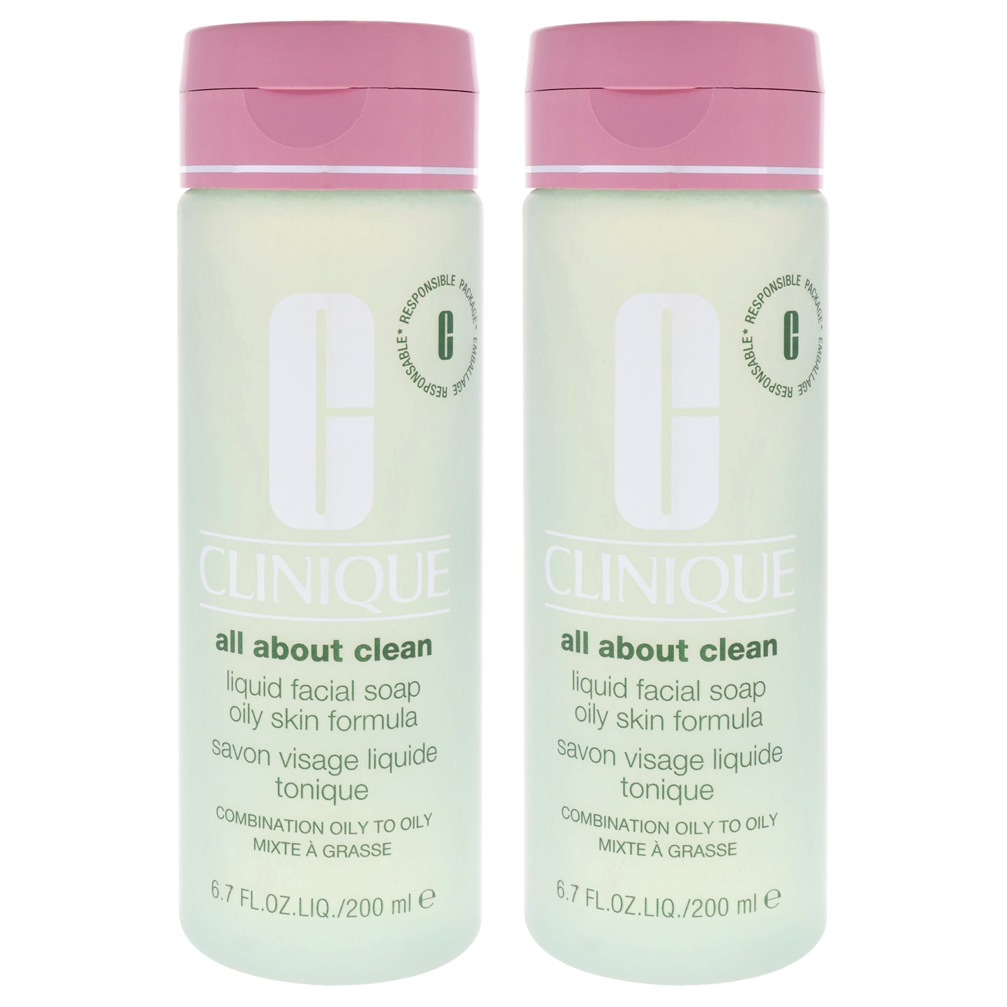 All About Clean Liquid Facial Soap Oily Skin Formula - Pack of 2 6.7 oz Soap