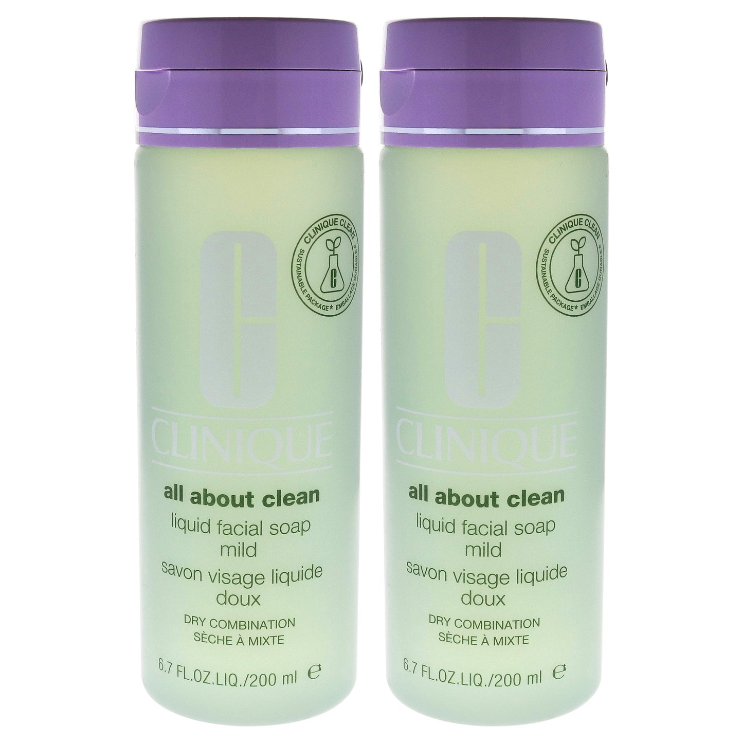All About Clean Liquid Facial Soap Mild by Clinique for Unisex - 6.7 oz Soap - Pack of 2