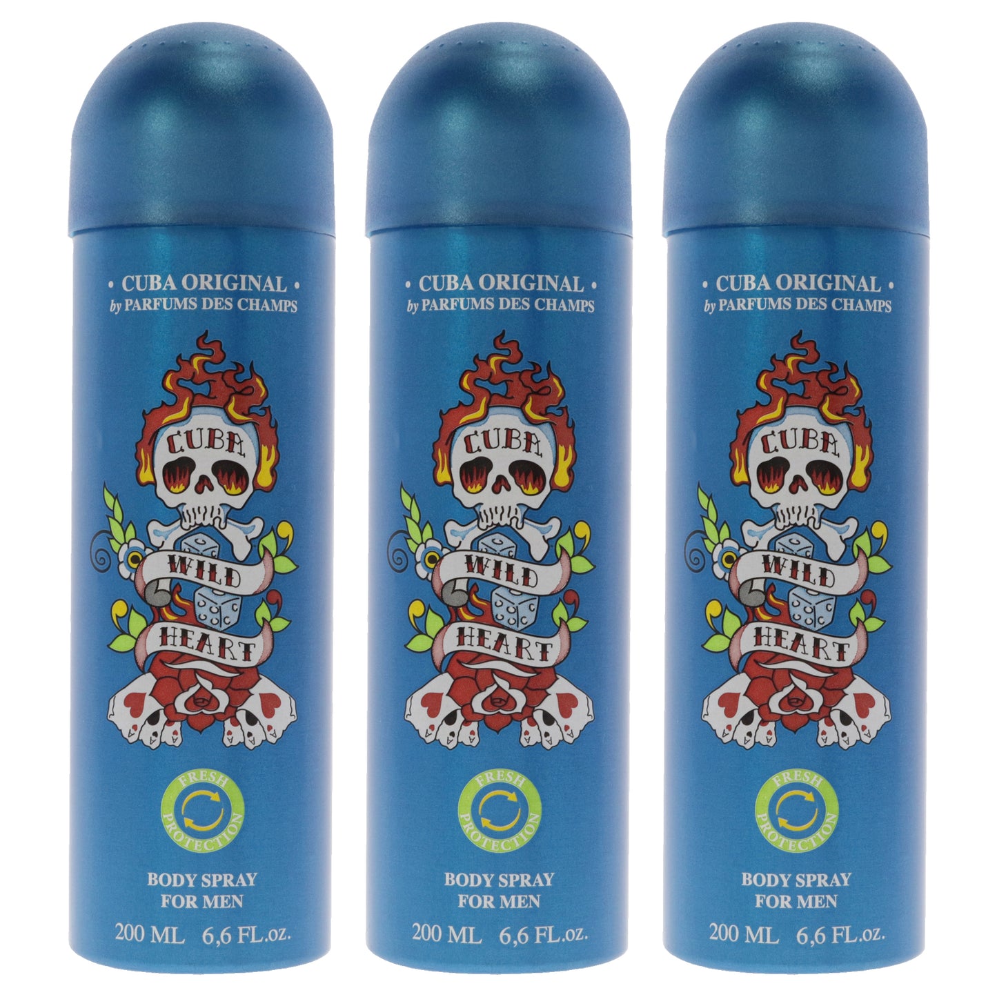 Cuba Wild Heart - Pack of 3 6.6 oz Body Spray