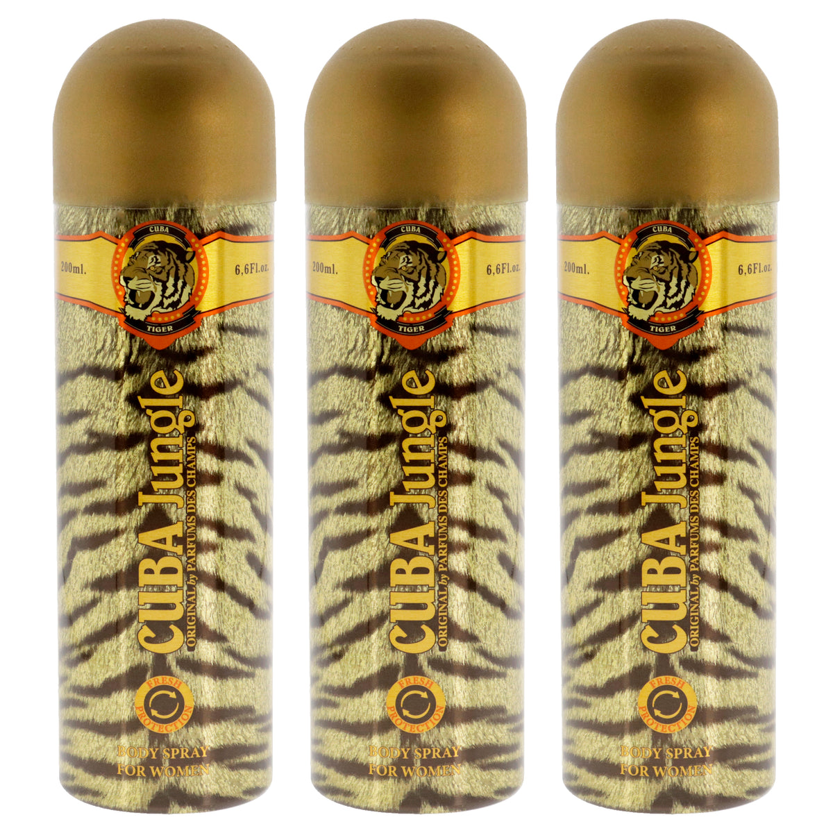 Cuba Jungle Tiger by Cuba for Women - 6.6 oz Body Spray - Pack of 3