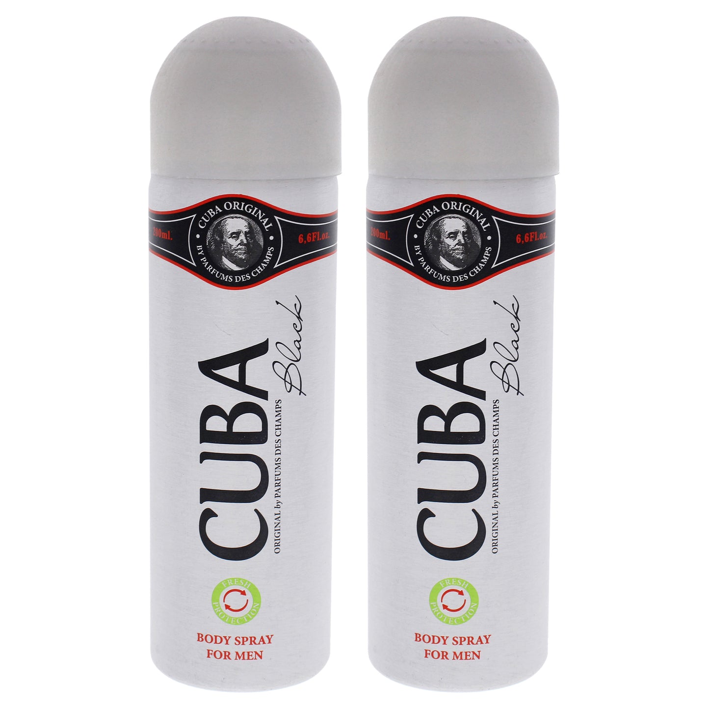 Cuba Black - Pack of 2 6.6 oz Body Spray