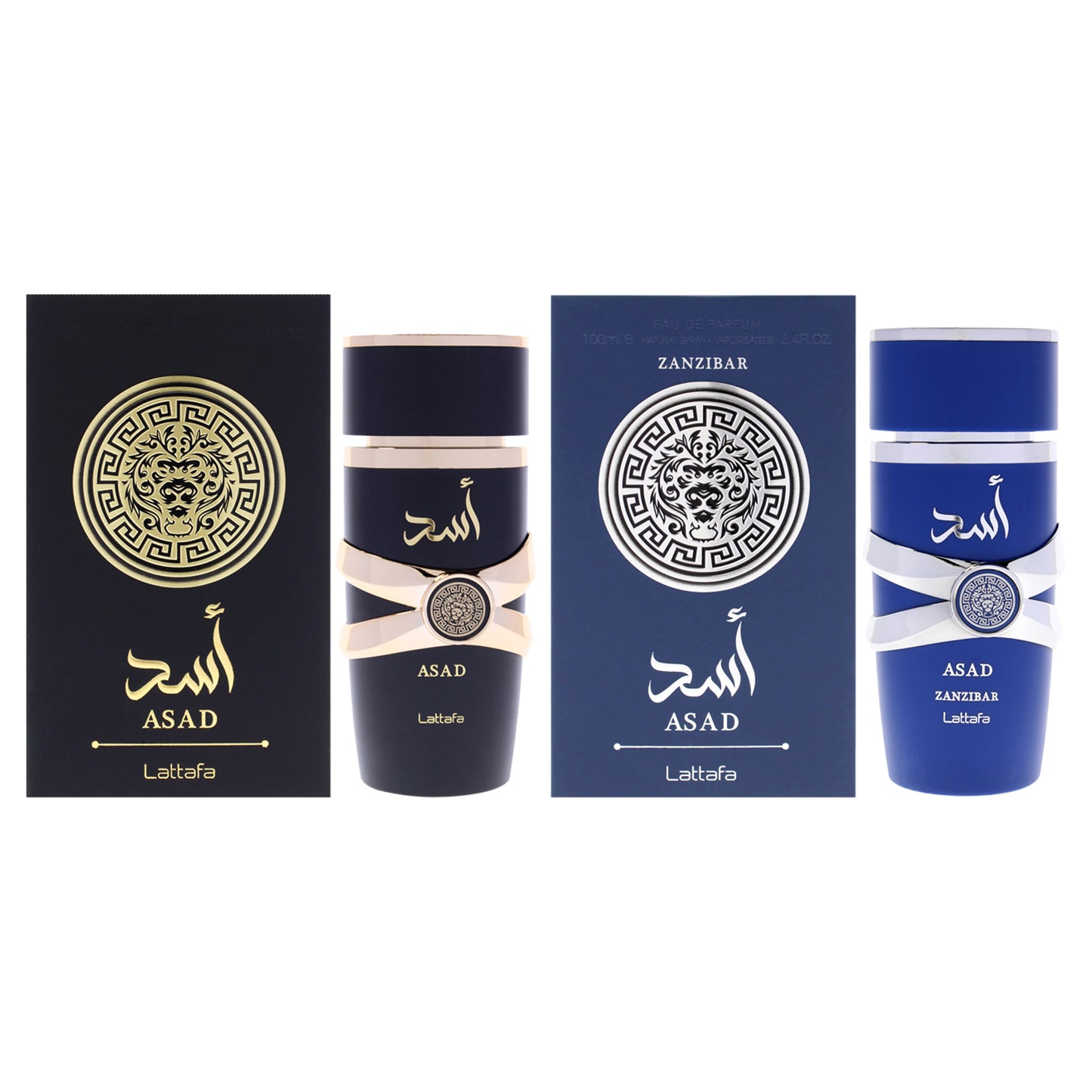Lattafa Kit 2 Pc Kit 3.4oz Asad EDP Spray
