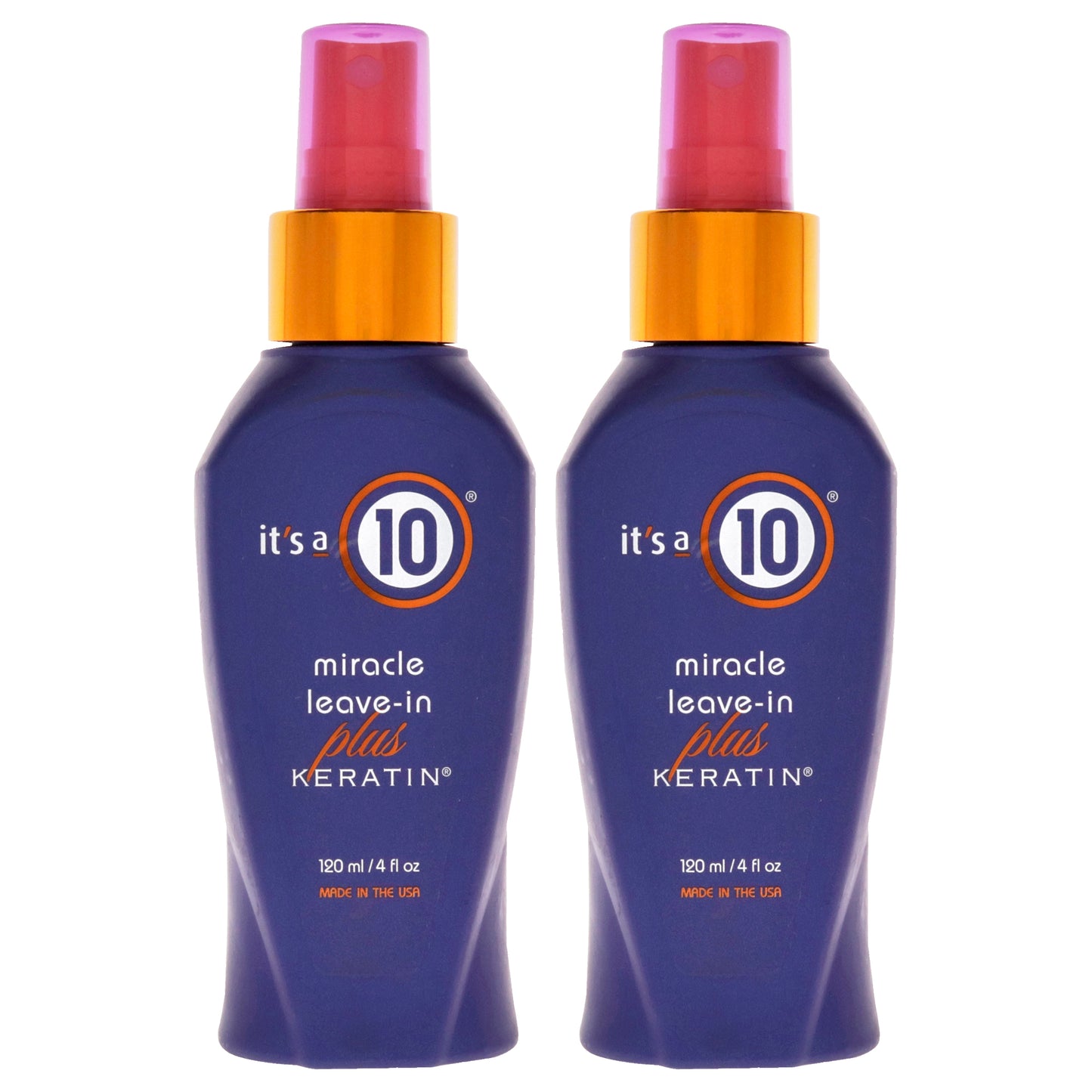 Miracle Leave In Plus Keratin by Its A 10 for Unisex - 4 oz Hair Spray - Pack of 2