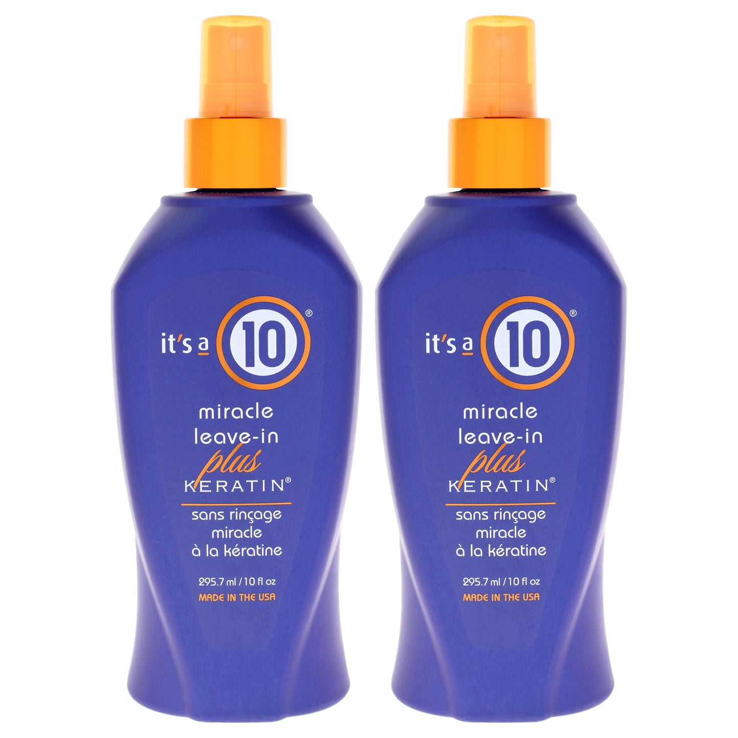 Miracle Leave In Plus Keratin by Its A 10 for Unisex - 10 oz Hair Spray - Pack of 2