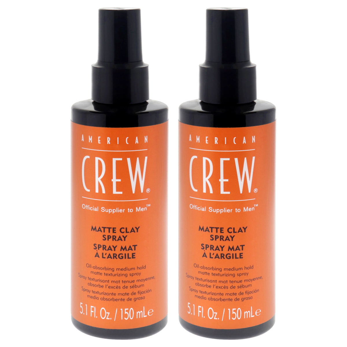 Matte Clay Spray by American Crew for Men - 5.1 oz Hair Spray - Pack of 2