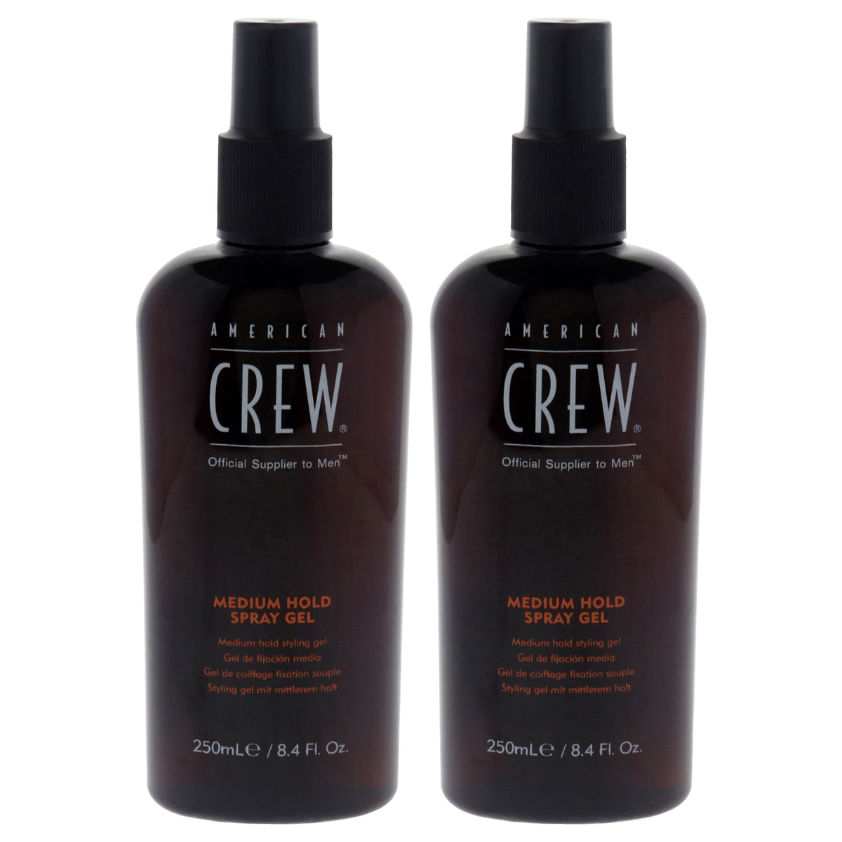 Spray Gel - Medium Hold by American Crew for Men - 8.4 oz Spray - Pack of 2